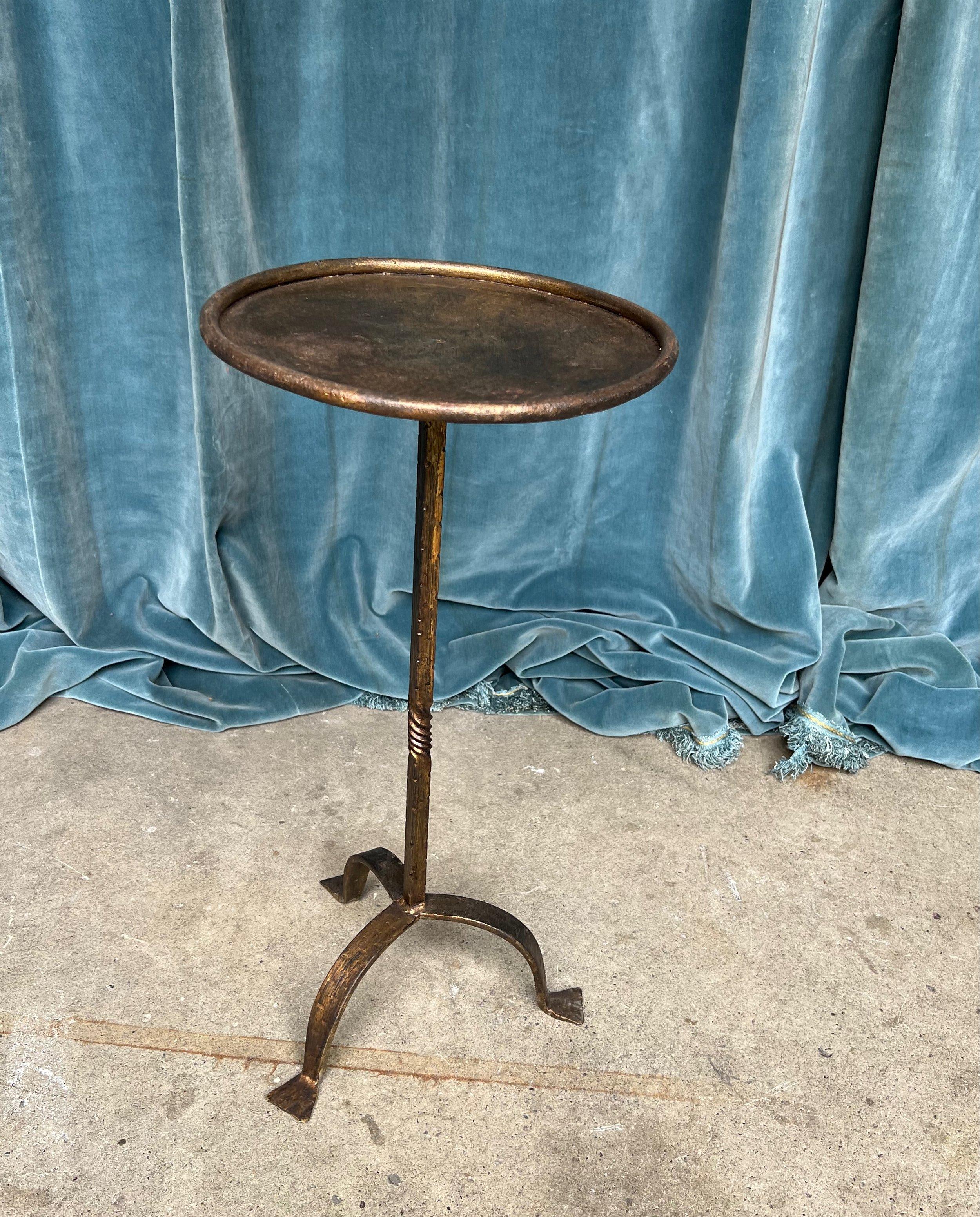 Metal Small Martini Table on a Tripod Base