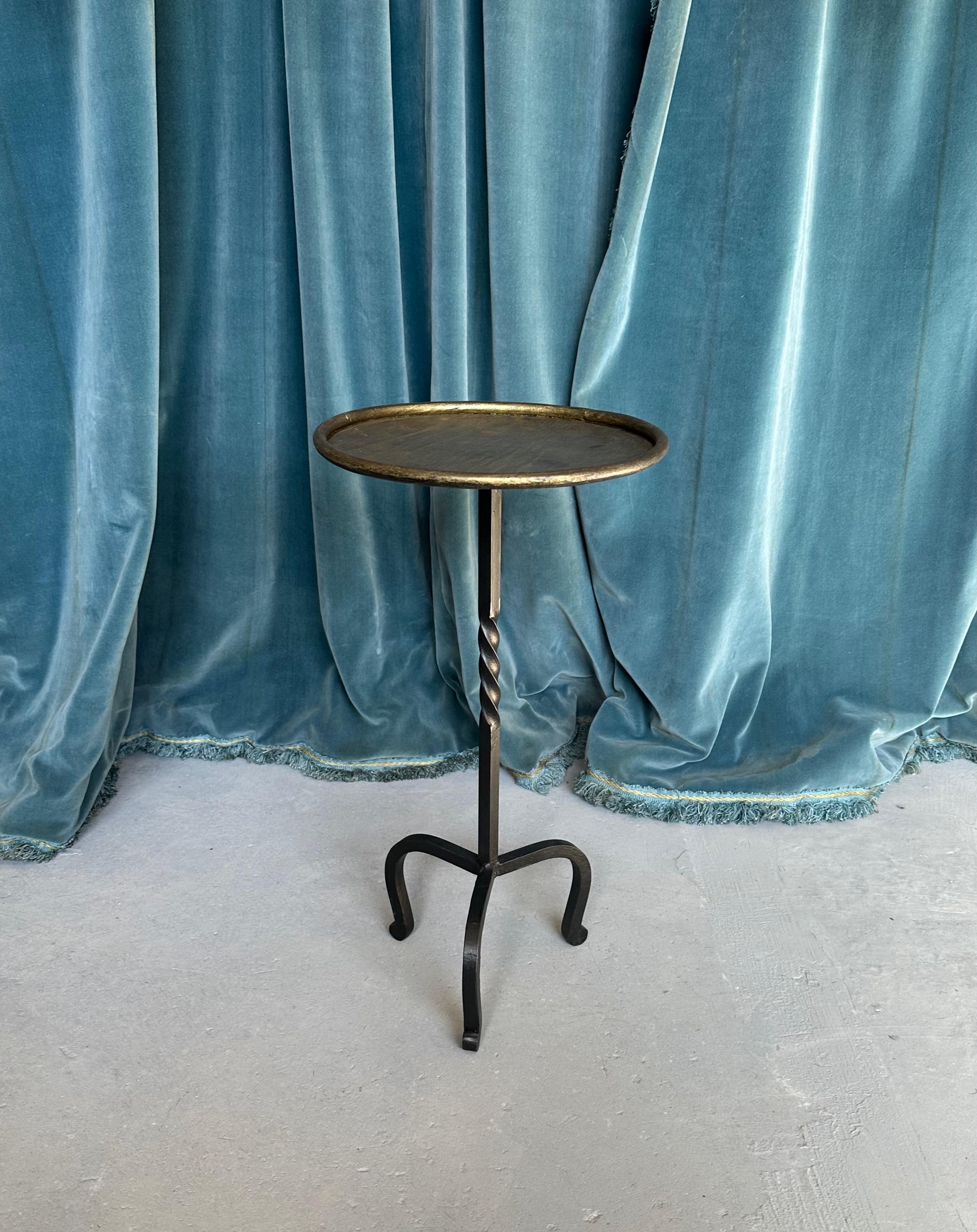 Spanish Small Martini Table with Twisted Stem