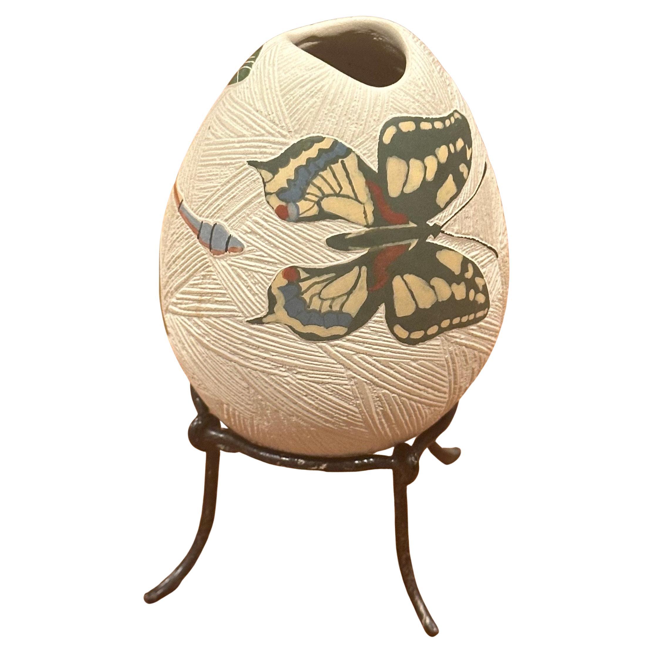 Small Mata Ortiz Pottery Polychrome "Insect" Vase by Jesus Trevizo
