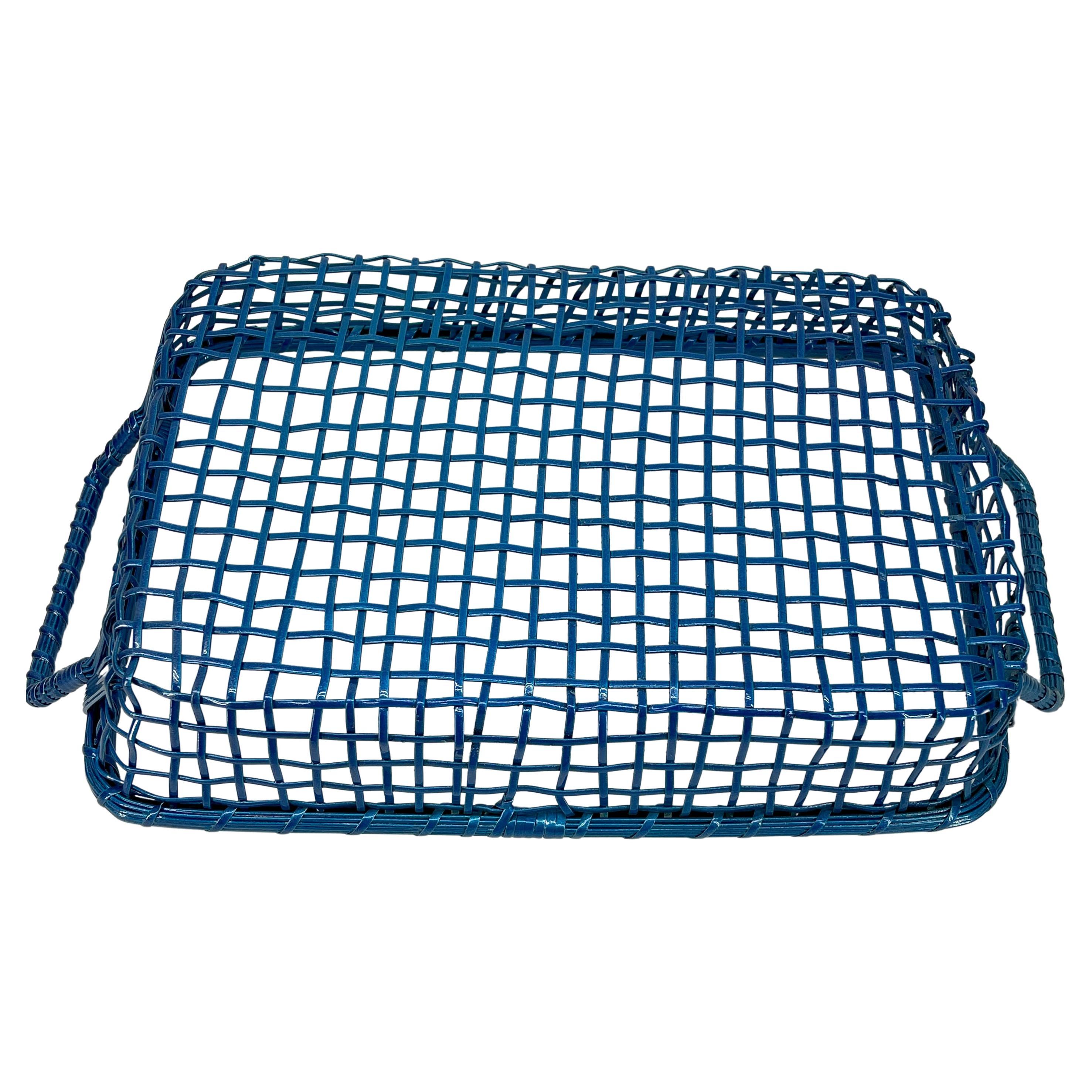 blue wire basket