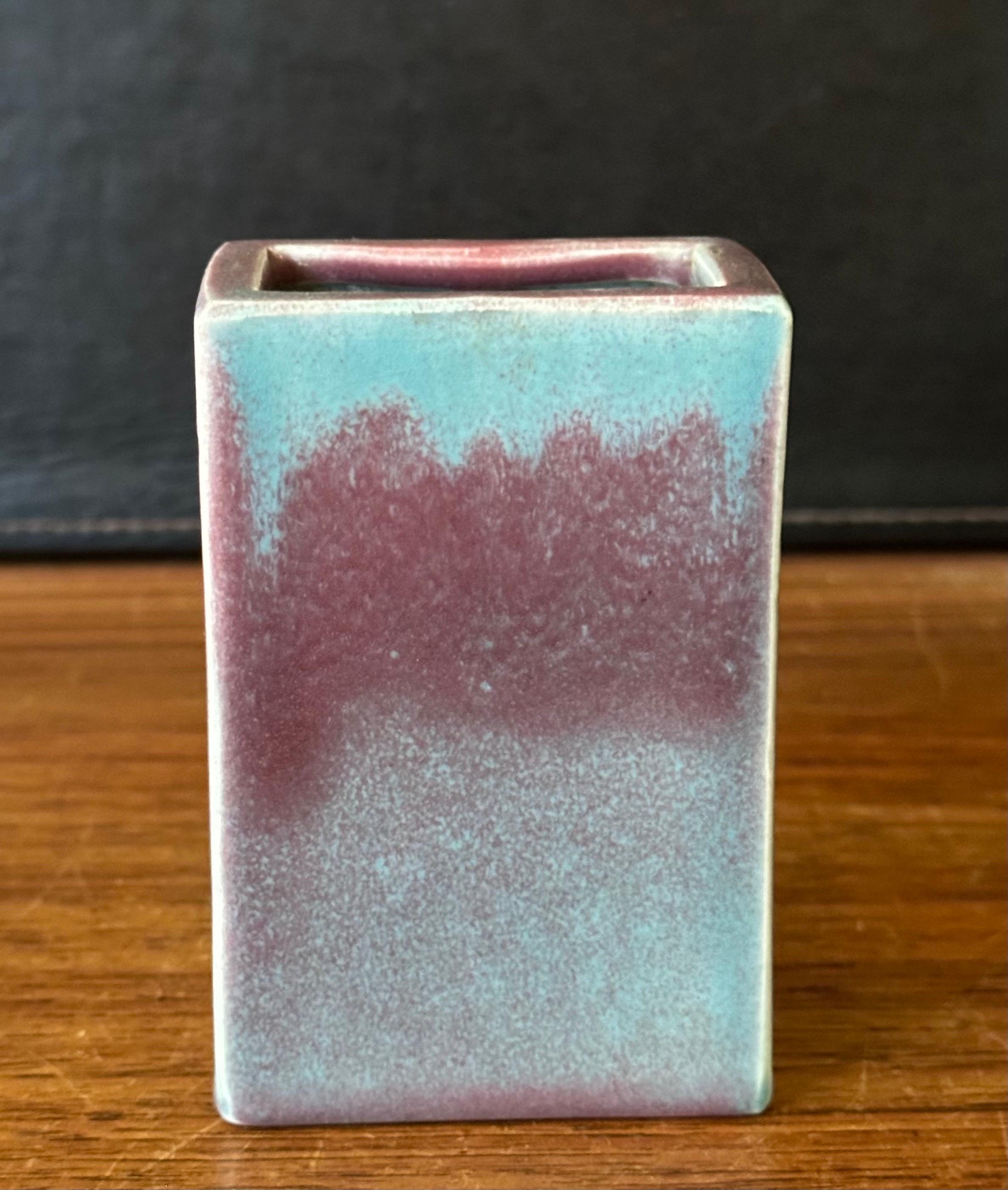 Small MCM Drip Glaze Ceramic Vase by Ken's of California In Good Condition For Sale In San Diego, CA