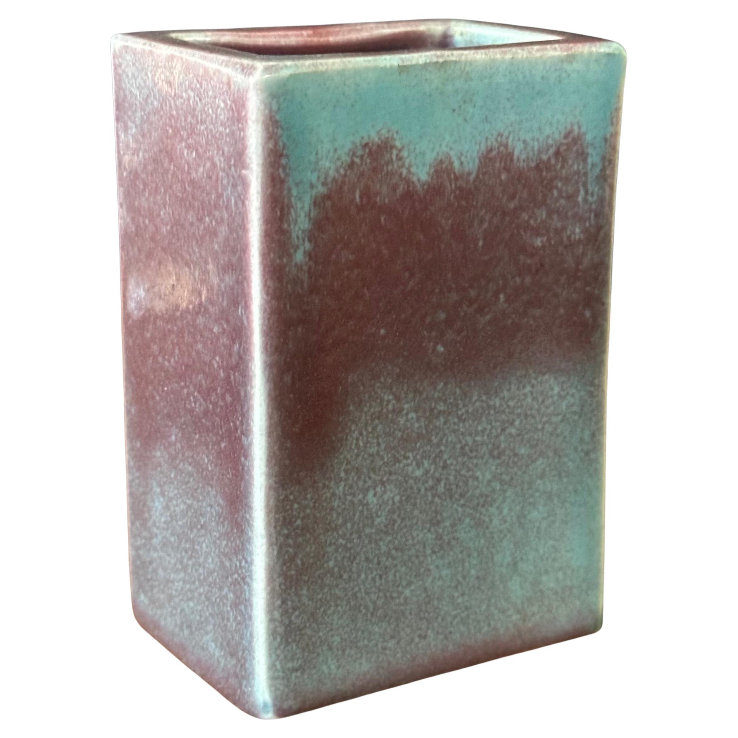 Small MCM Drip Glaze Ceramic Vase by Ken's of California For Sale 2