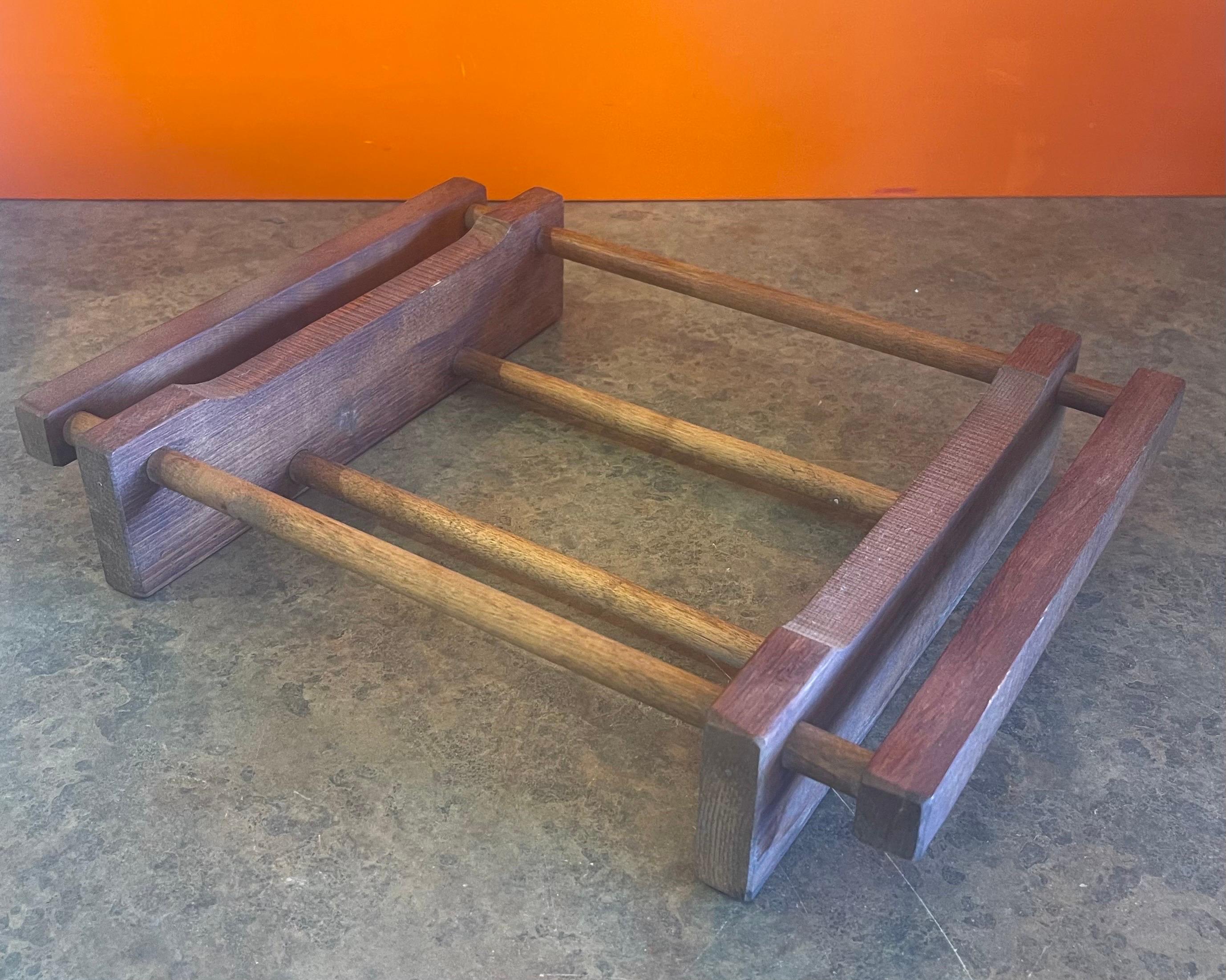 Small MCM Solid Wood Trivet In Good Condition For Sale In San Diego, CA