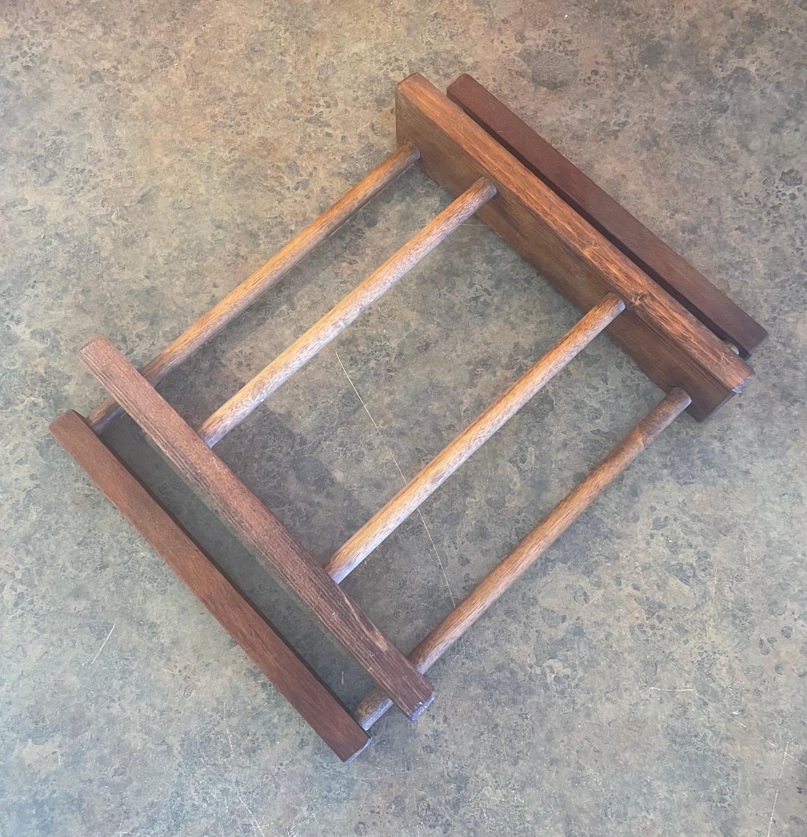 Small MCM Solid Wood Trivet For Sale 2