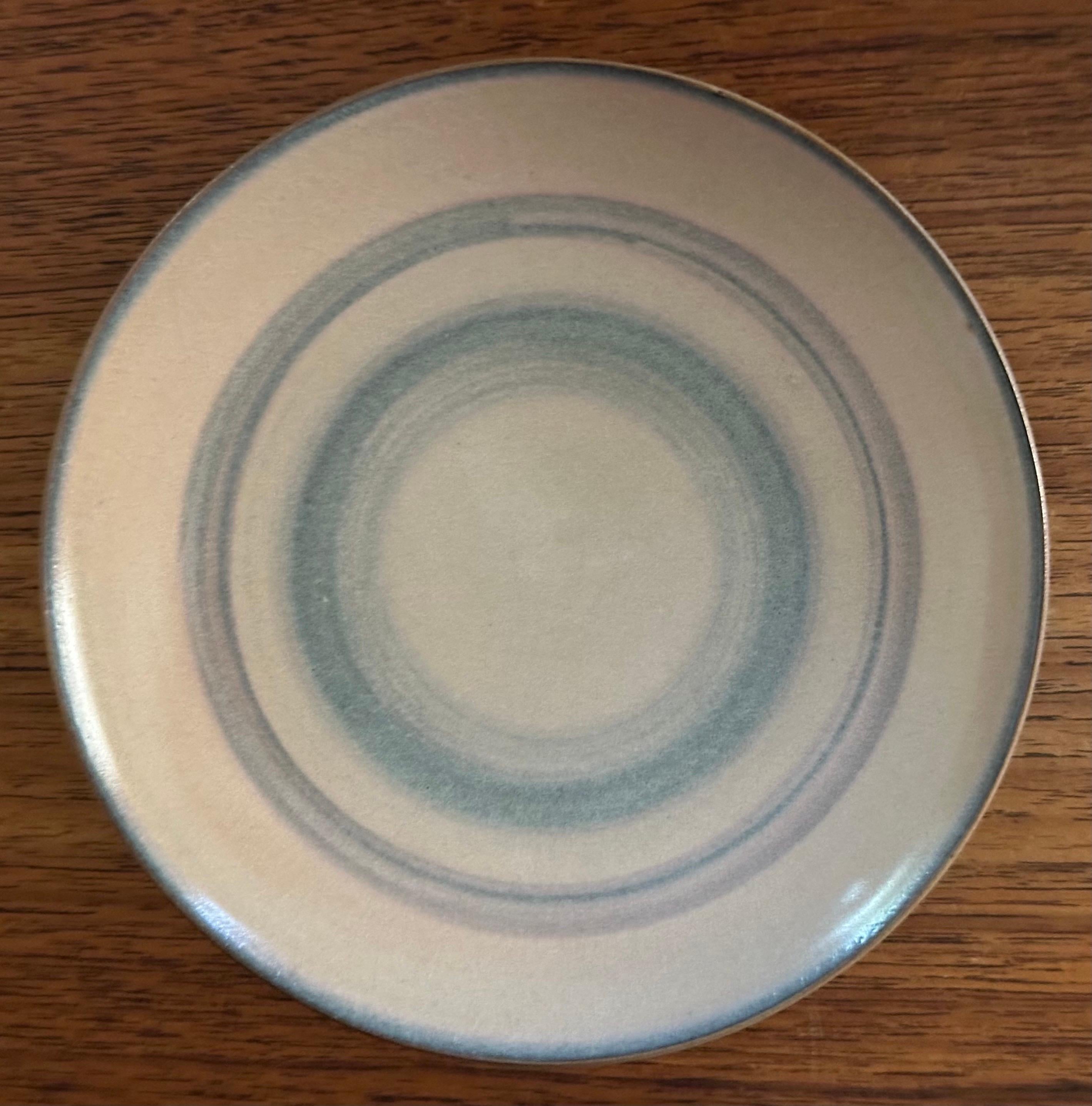 Glazed Small MCM Stoneware Studio Pottery Dish by Amy Donaldson For Sale