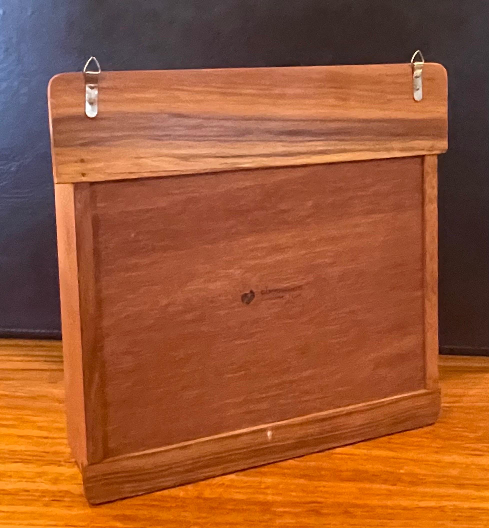 20th Century Small MCM Teak Wall Shelf / Organizer For Sale