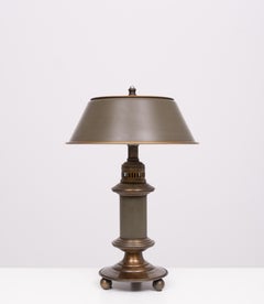 Piccola lampada da tavolo Bouillotte in metallo anni '70 USA