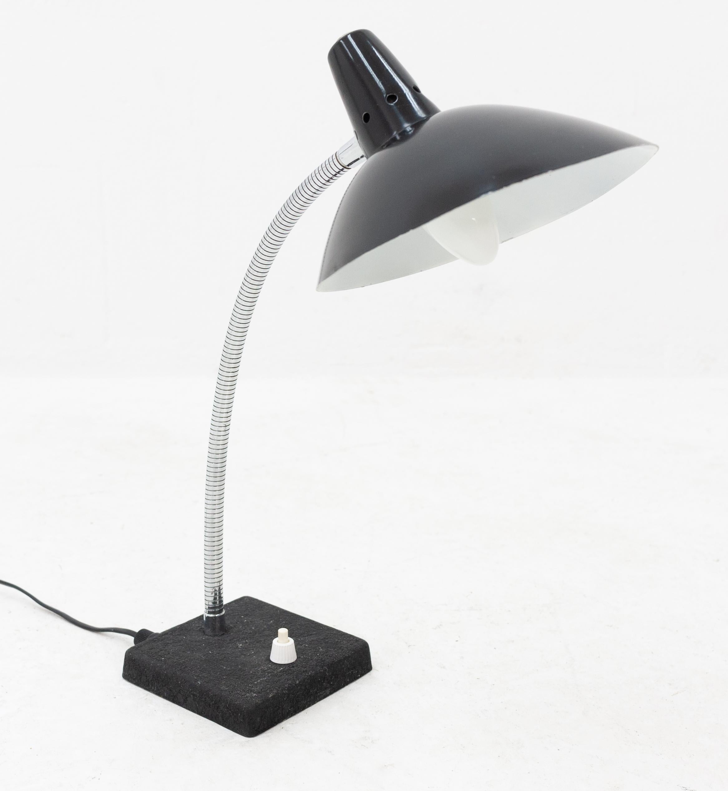Mid-Century Modern Small Metal Desk Lamp in the Style of Kaiser Idell