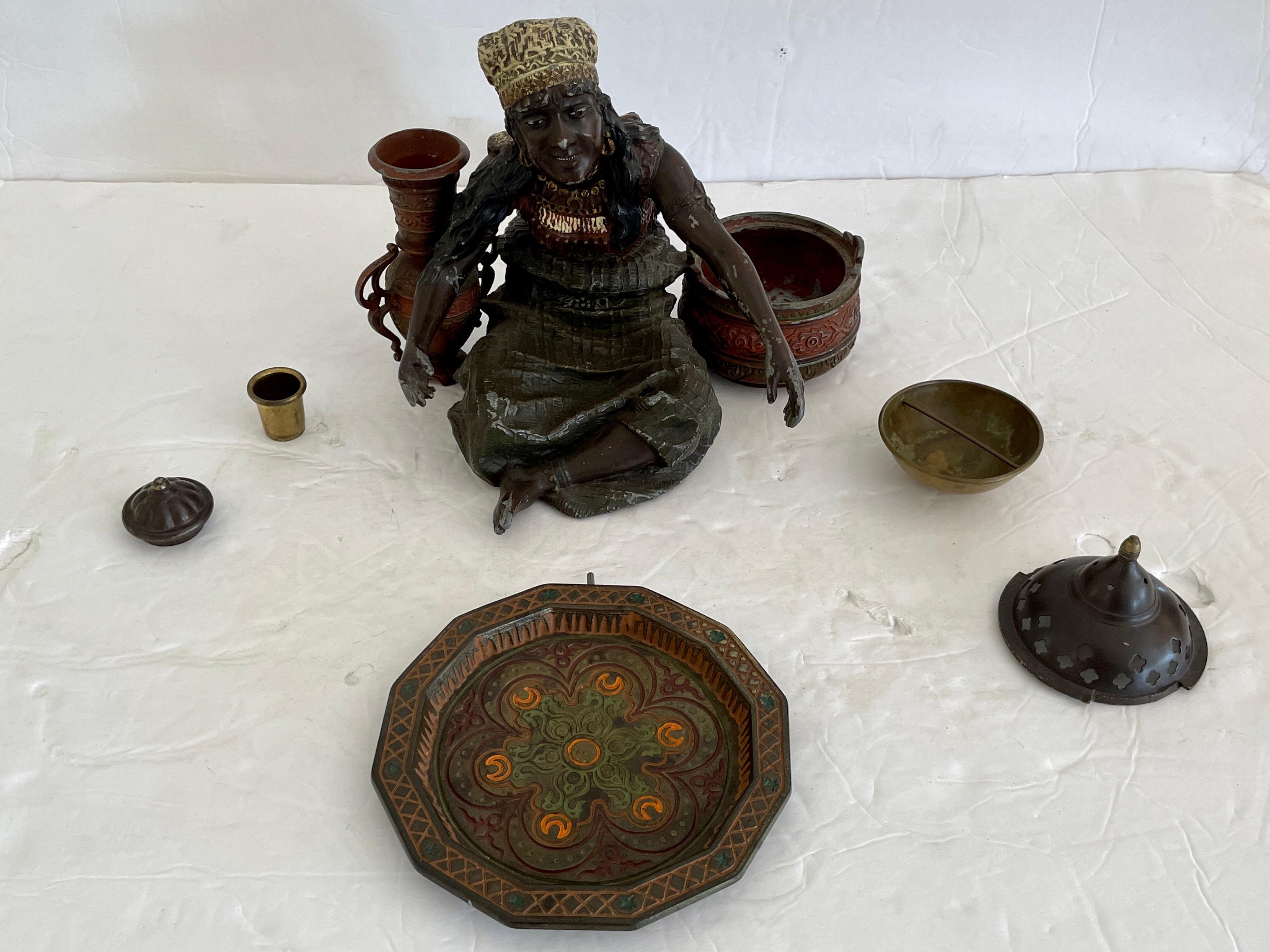 Small Metal Figurine of a North African Vendor For Sale 6