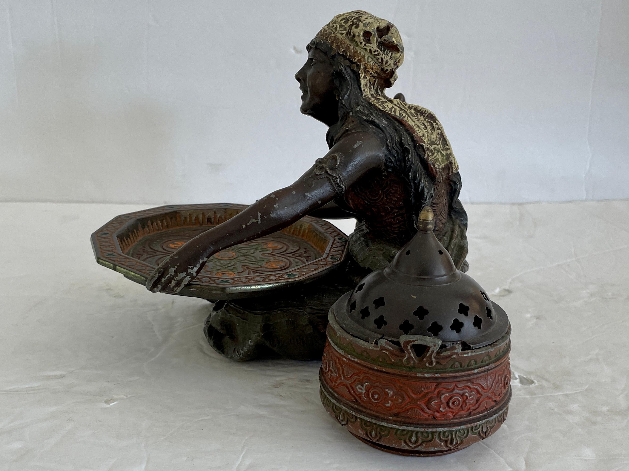 Small Metal Figurine of a North African Vendor In Good Condition For Sale In Los Angeles, CA