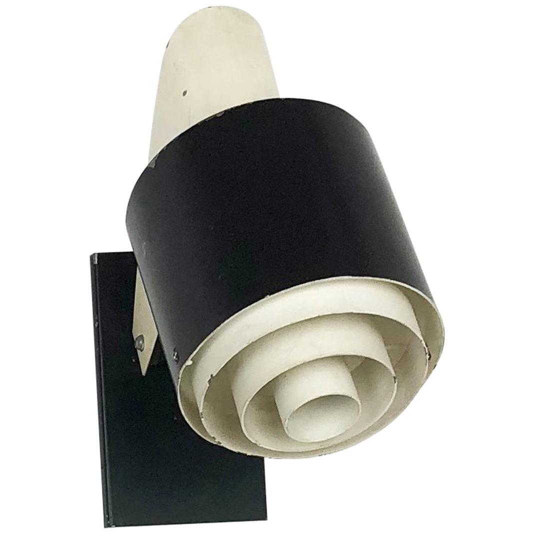 Small Metal Sconces Wall Light "Black and White" Series, Novalux, France, 1960s