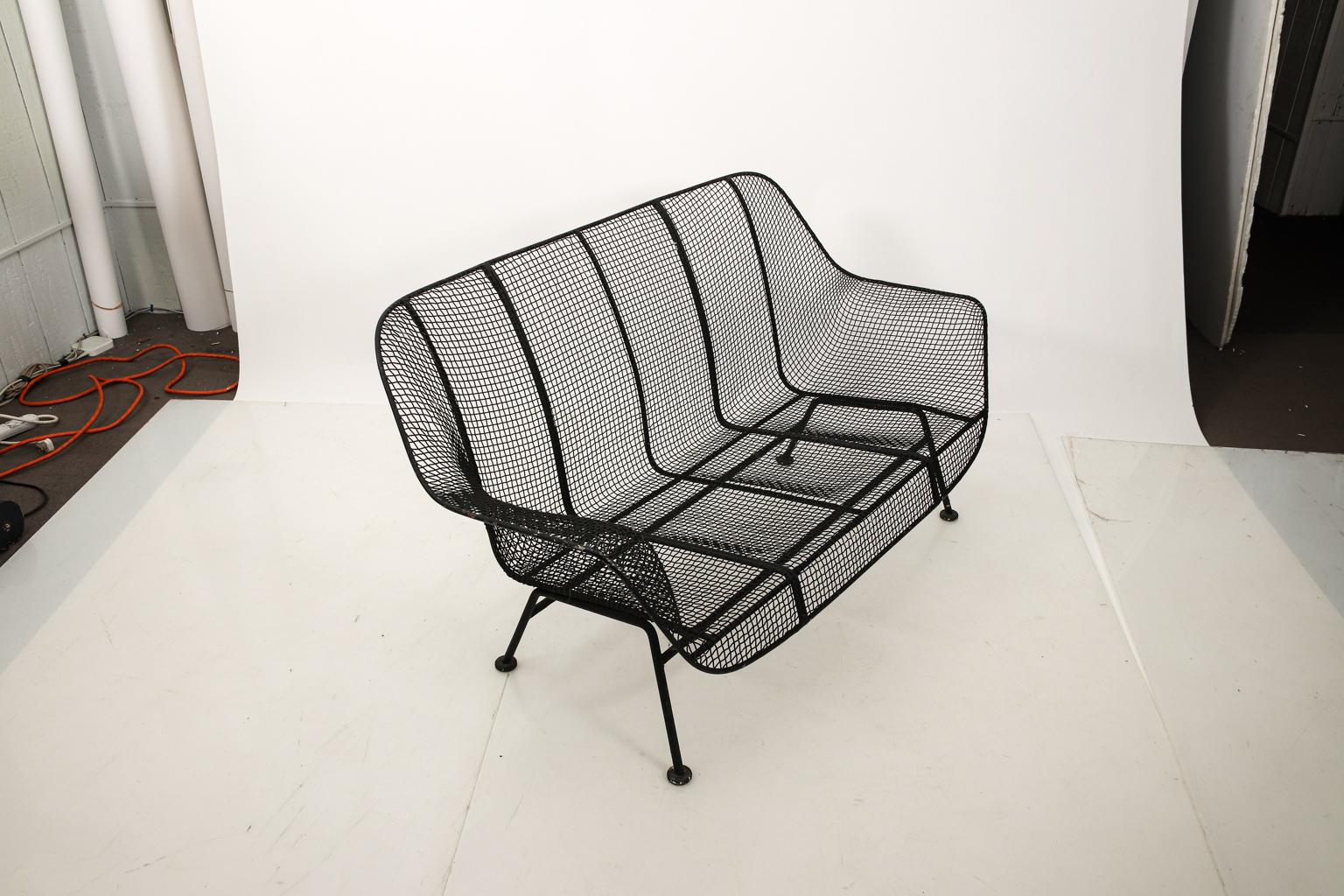 Small Metal Settee by Russell Woodard In Good Condition In Stamford, CT