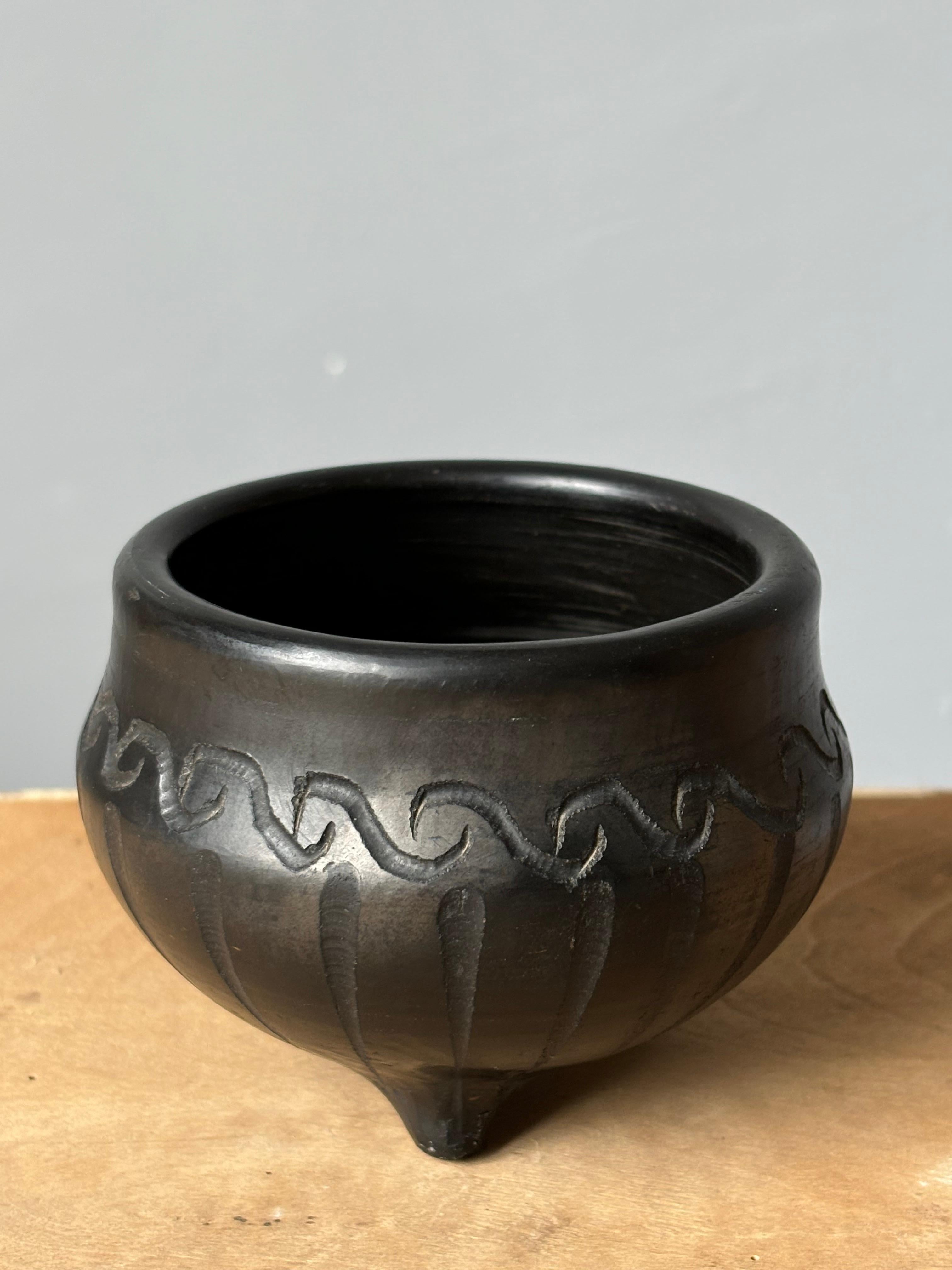 XX secolo Piccola ciotola in gres nero di Mette Doller, anni '60 in vendita