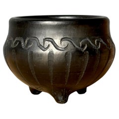 Small Mette Doller Black Stoneware Bowl, 1960s