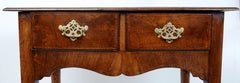 Small Mid 18th C Walnut Cabriole Leg Lowboy Dressing Table With Two Drawers