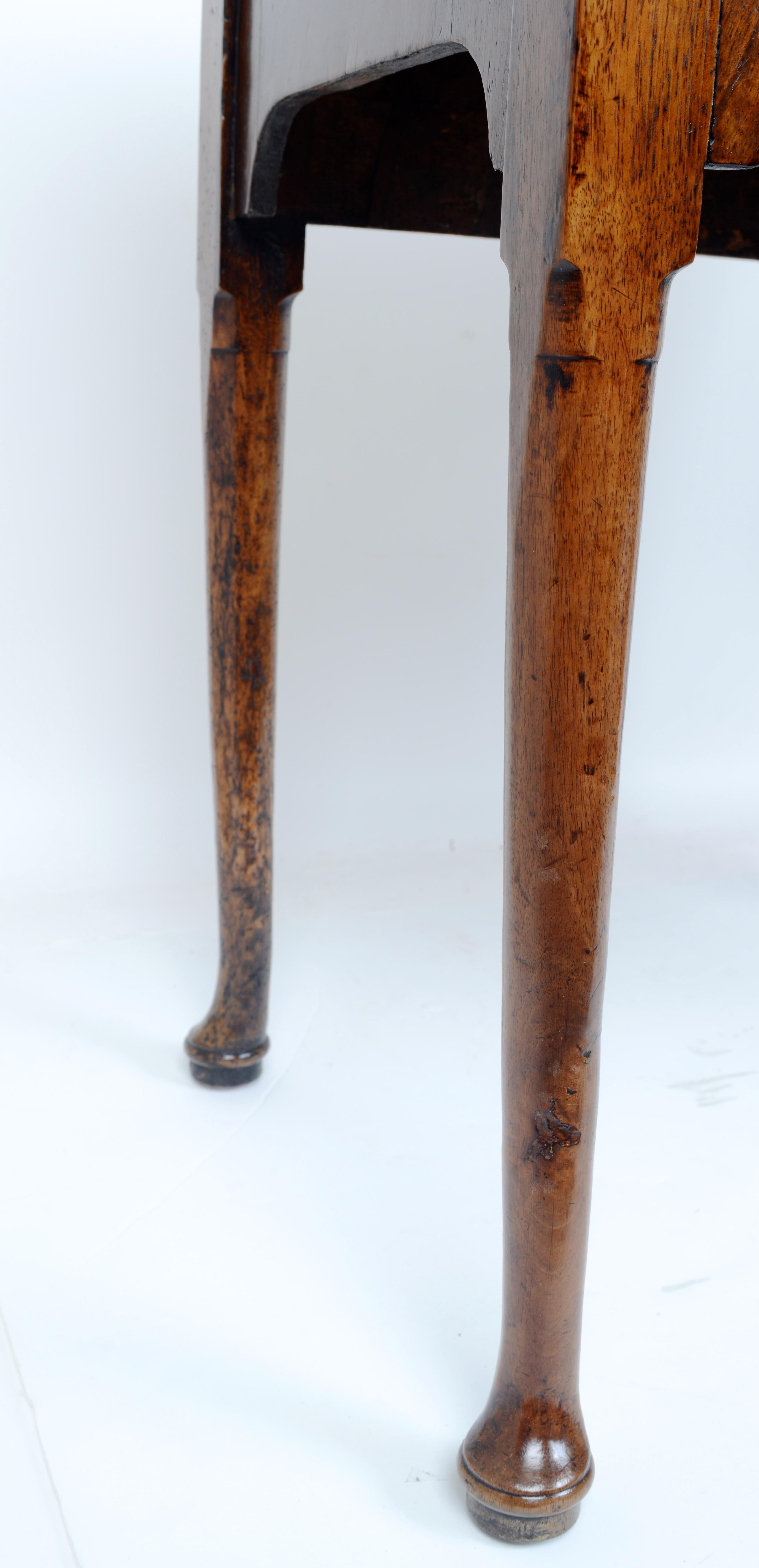 George II Small Mid 18th C Walnut Cabriole Leg Lowboy Dressing Table With Two Drawers For Sale