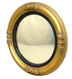 Small Mid 19th Century Giltwood Circular Convex Mirror