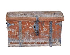 Small mid 19th century Swedish painted pine decorative box