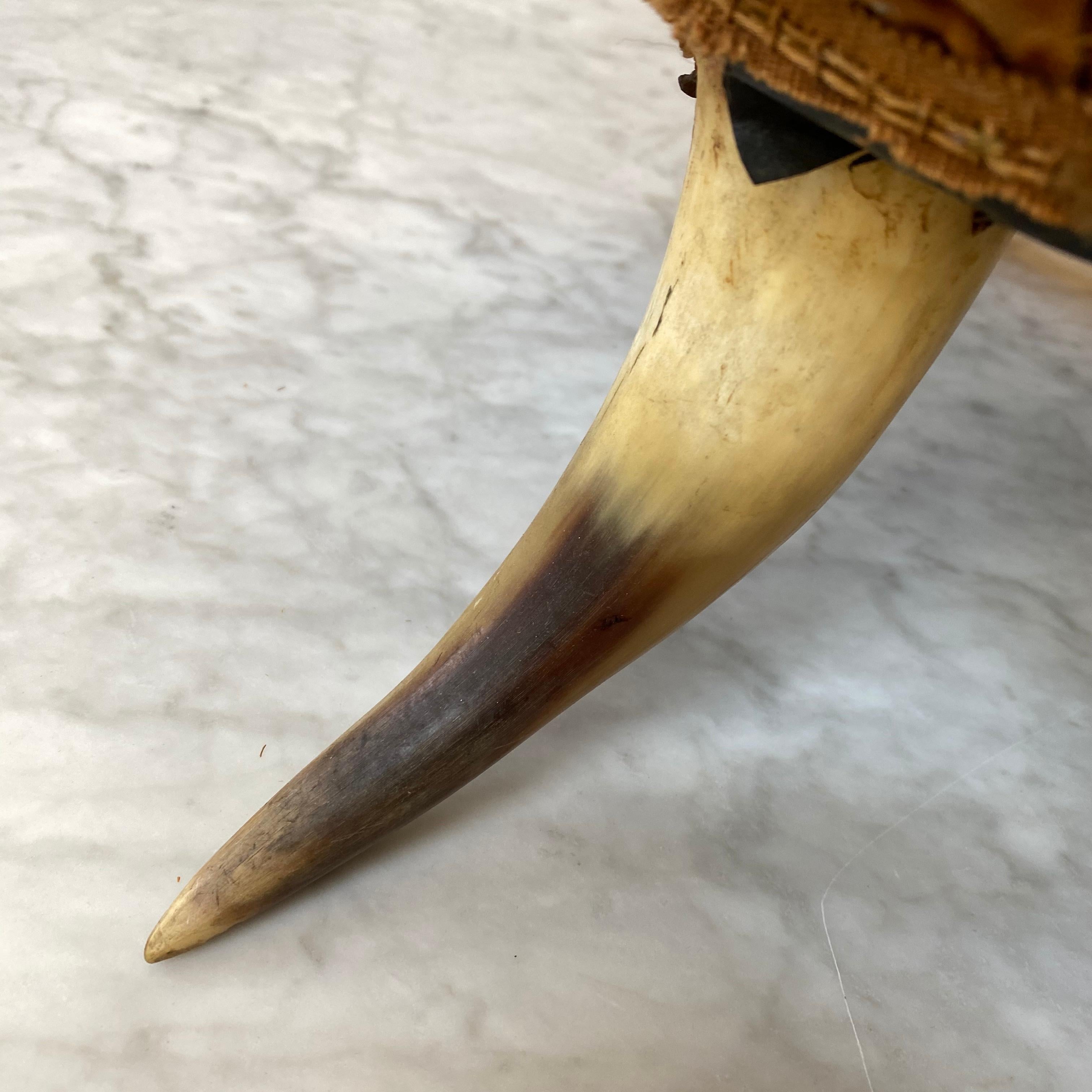 Small Mid-20th Century American 3 Legged Antler Foot Stool 2
