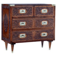 Small Mid 20th Century Carved Chest of Drawers by Fazal Rahim & Bros