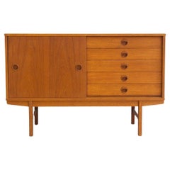 Small Mid-20th Century Teak Sideboard with Shelves and Drawers