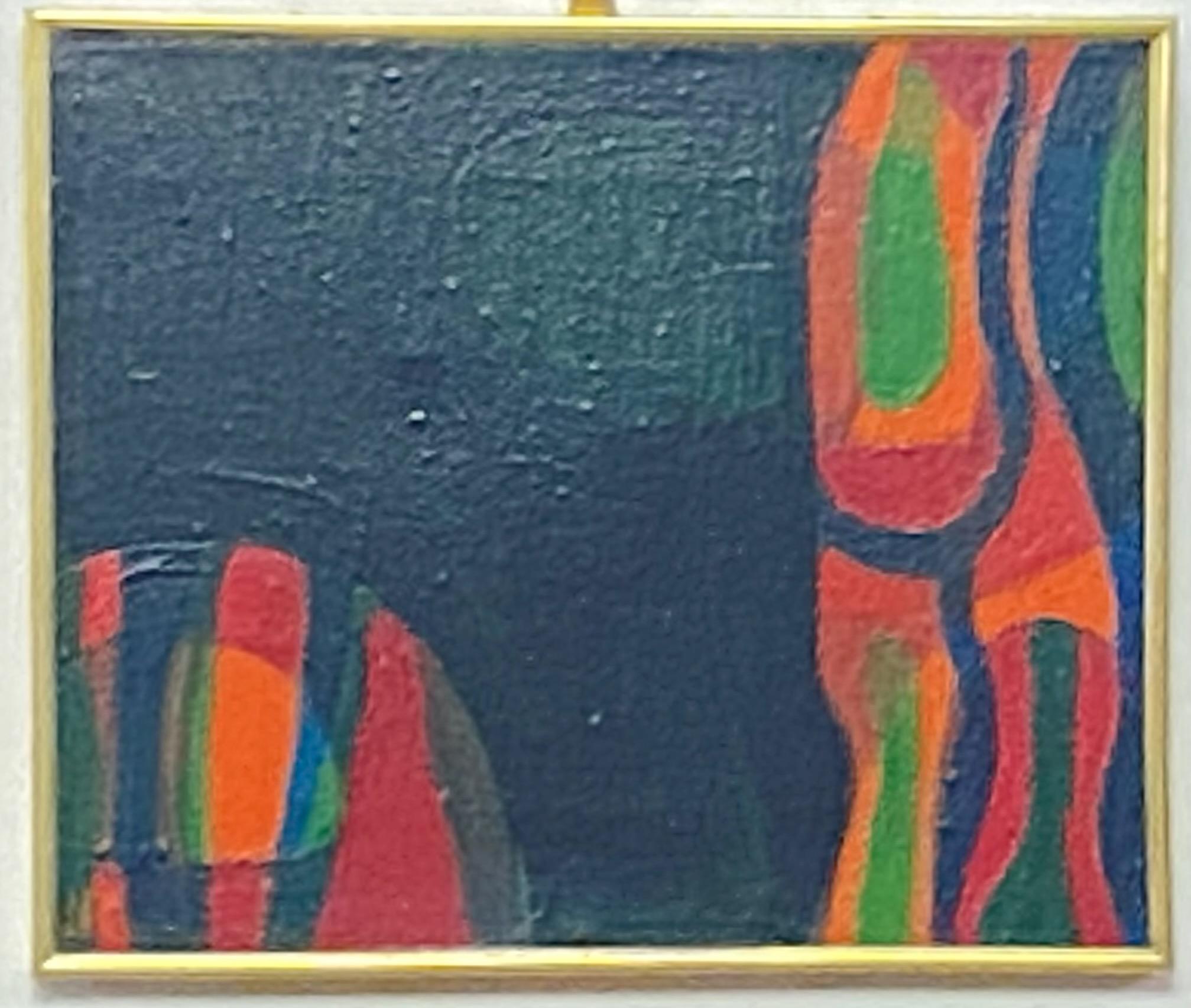 Small Mid Century Abstract Painting, 1950's-1960's In Good Condition For Sale In San Francisco, CA