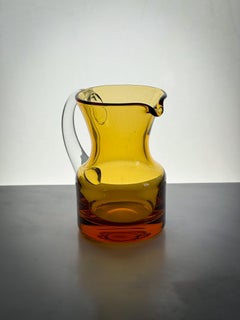 Small Mid-Century Amber Glass Milk Jug by Whitefriars, England