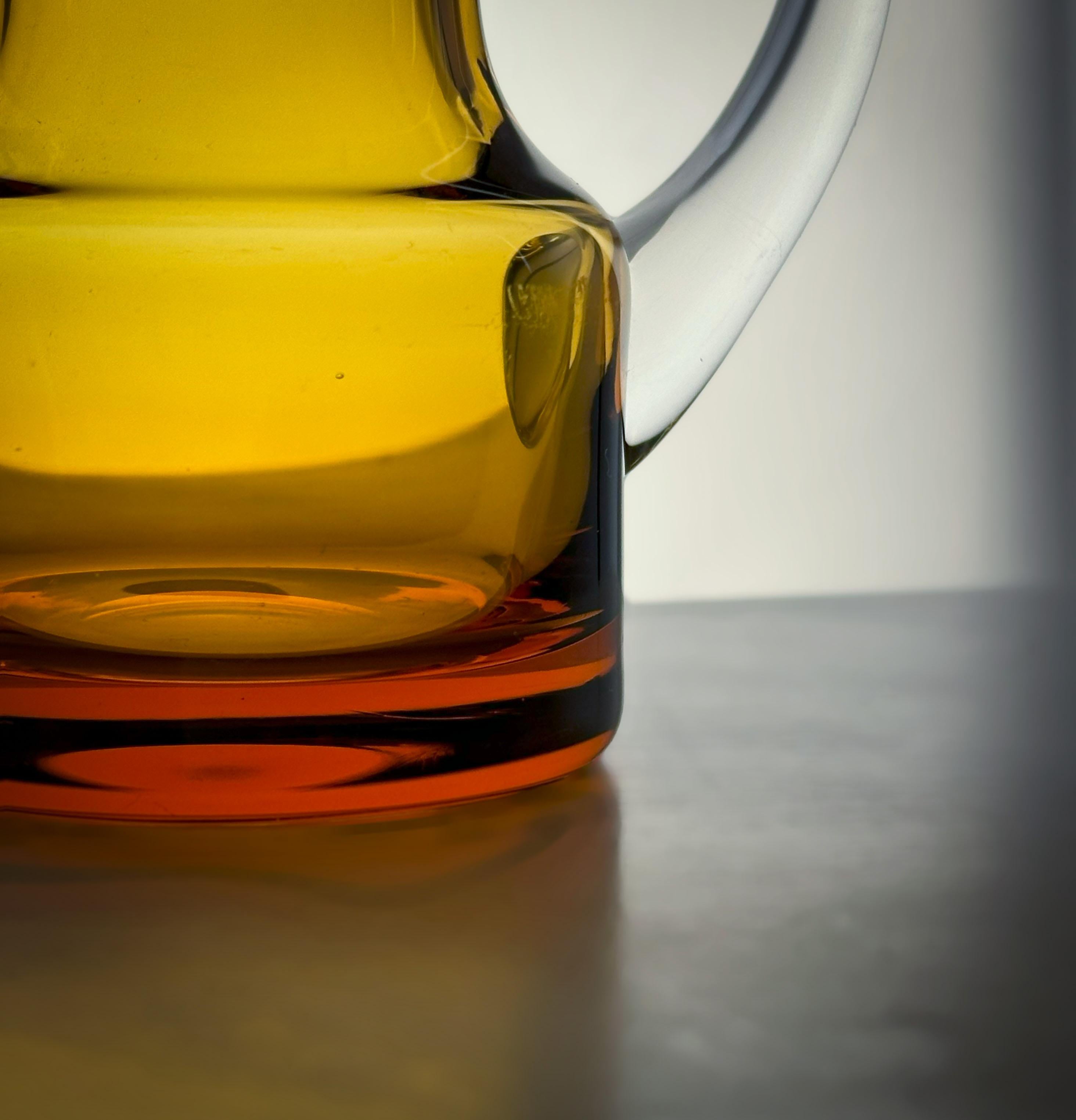 Small Mid-Century Amber Glass Milk Jug by Whitefriars, England In Good Condition For Sale In Glasgow, GB