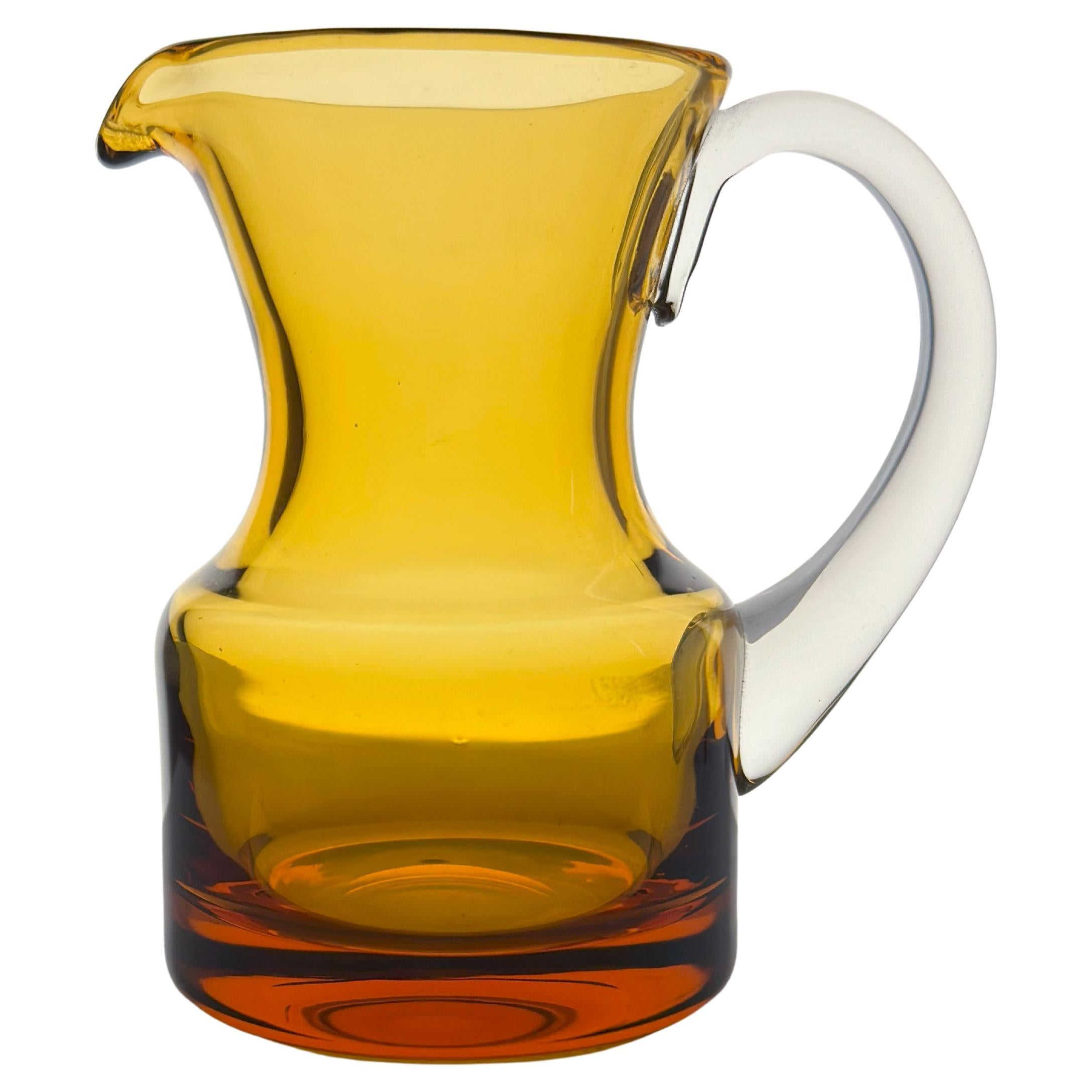 Piccola brocca da latte in vetro ambrato di metà secolo di Whitefriars Glass, Inghilterra
