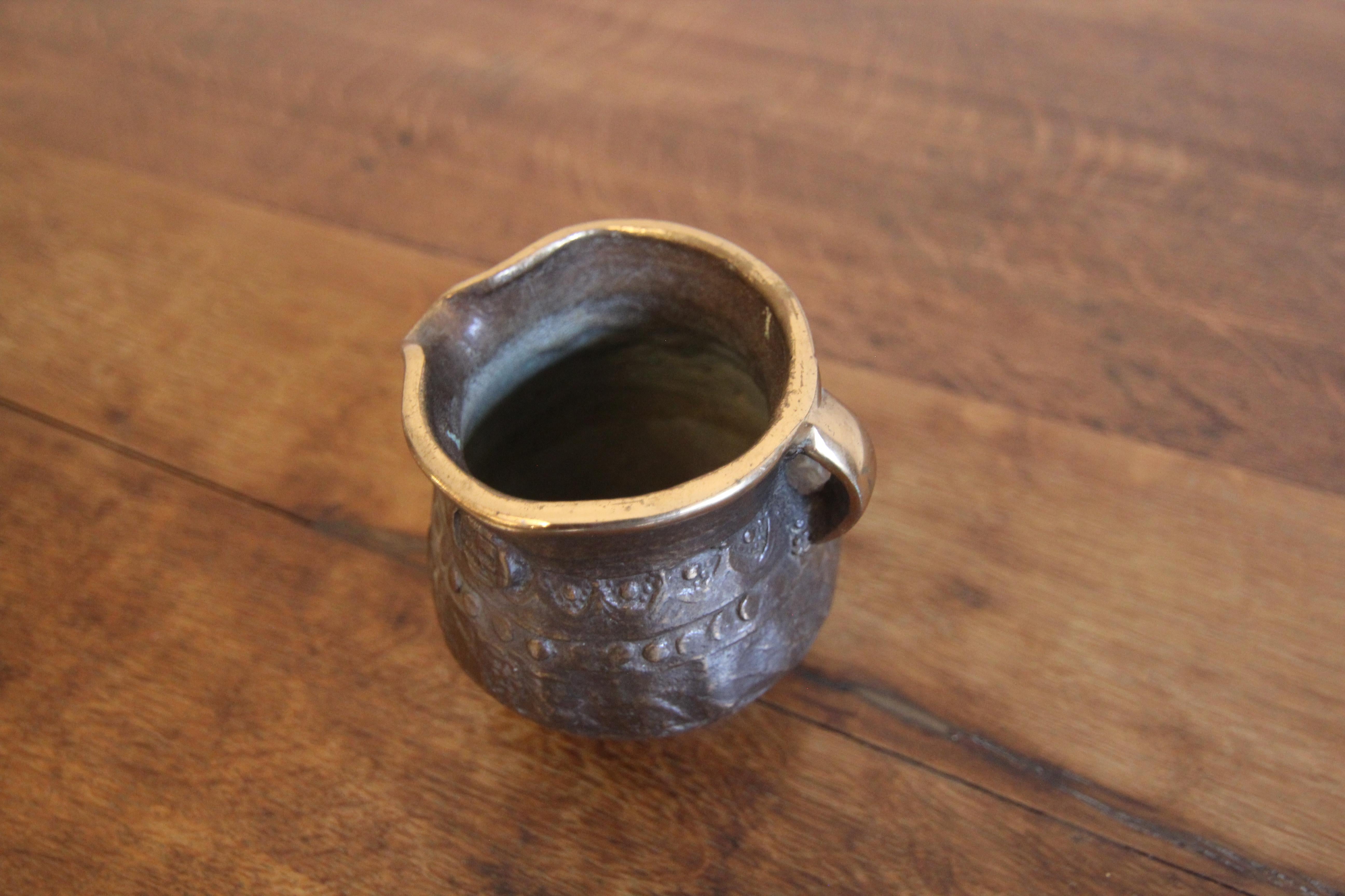 Small Mid-Century Brutalist Bronze Jug For Sale 9