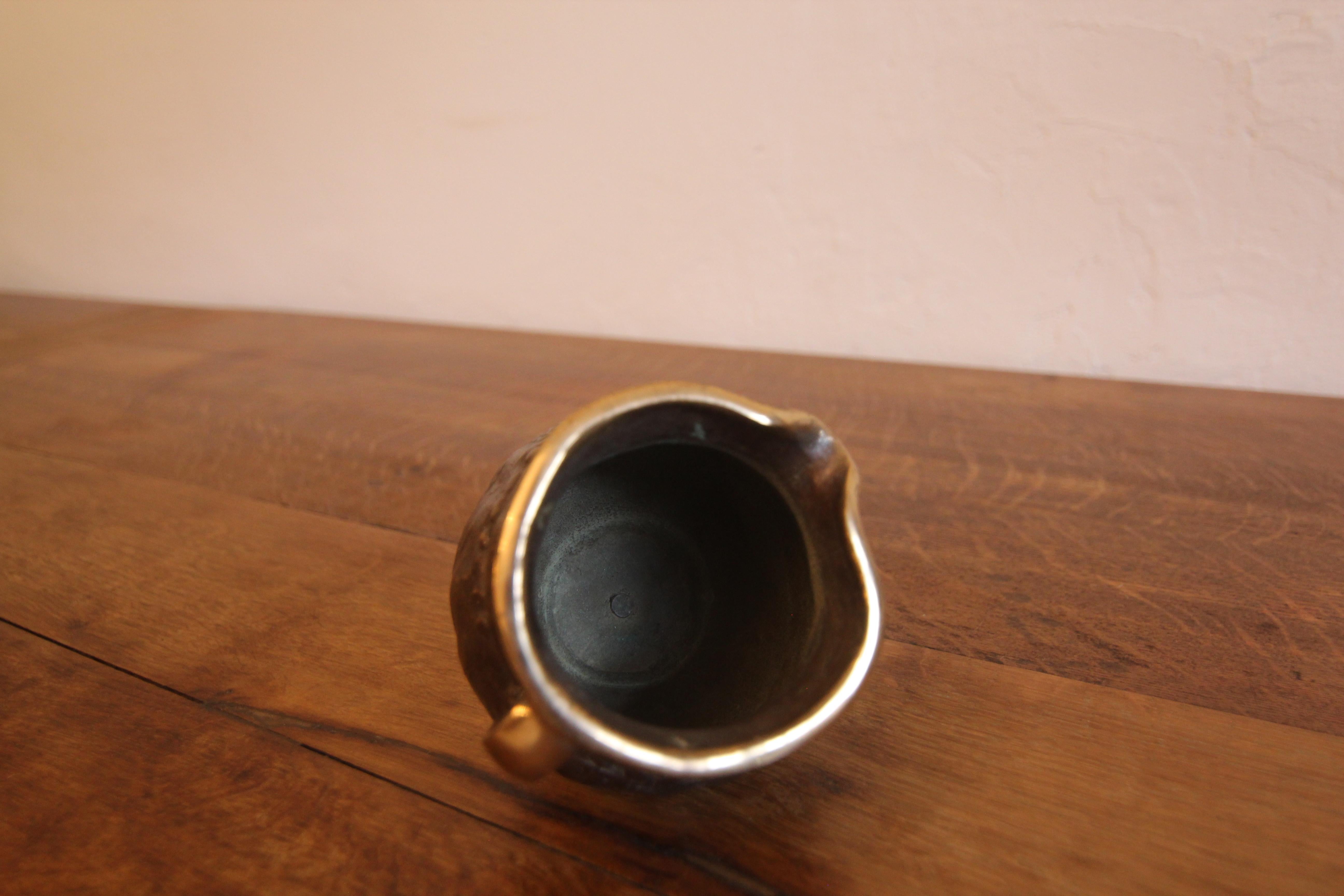 Small Mid-Century Brutalist Bronze Jug For Sale 12