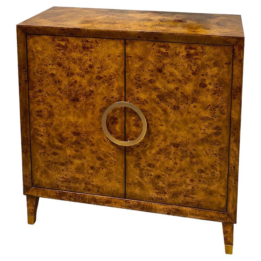 Small Midcentury Burl Cabinet For Sale