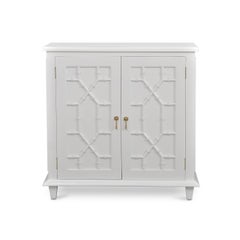 Small Mid Century Cabinet - True White Finish