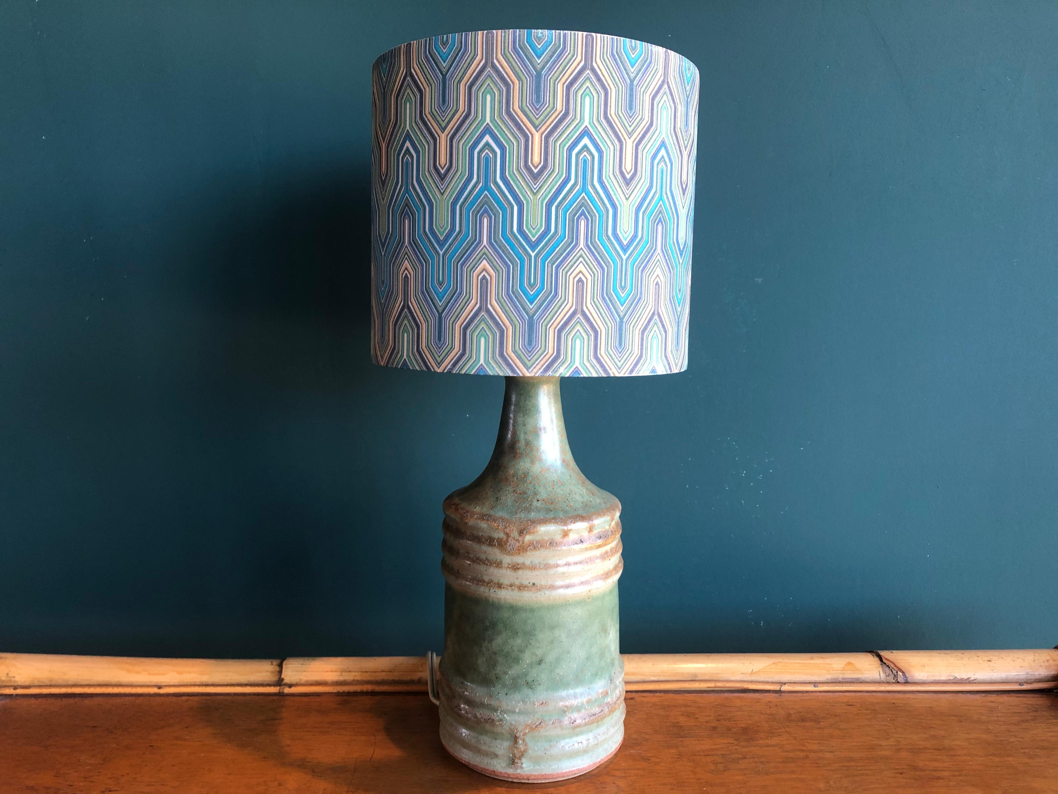 Small Midcentury Ceramic Table Lamp by Knabstrup, Denmark, 1950s In Good Condition In Hamburg, DE