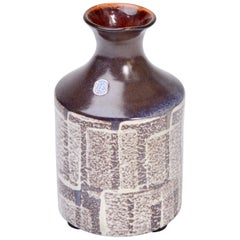 Small Brown Mid-Century Modern Ceramic Vase by Mari Simulsson for Upsala Ekeby