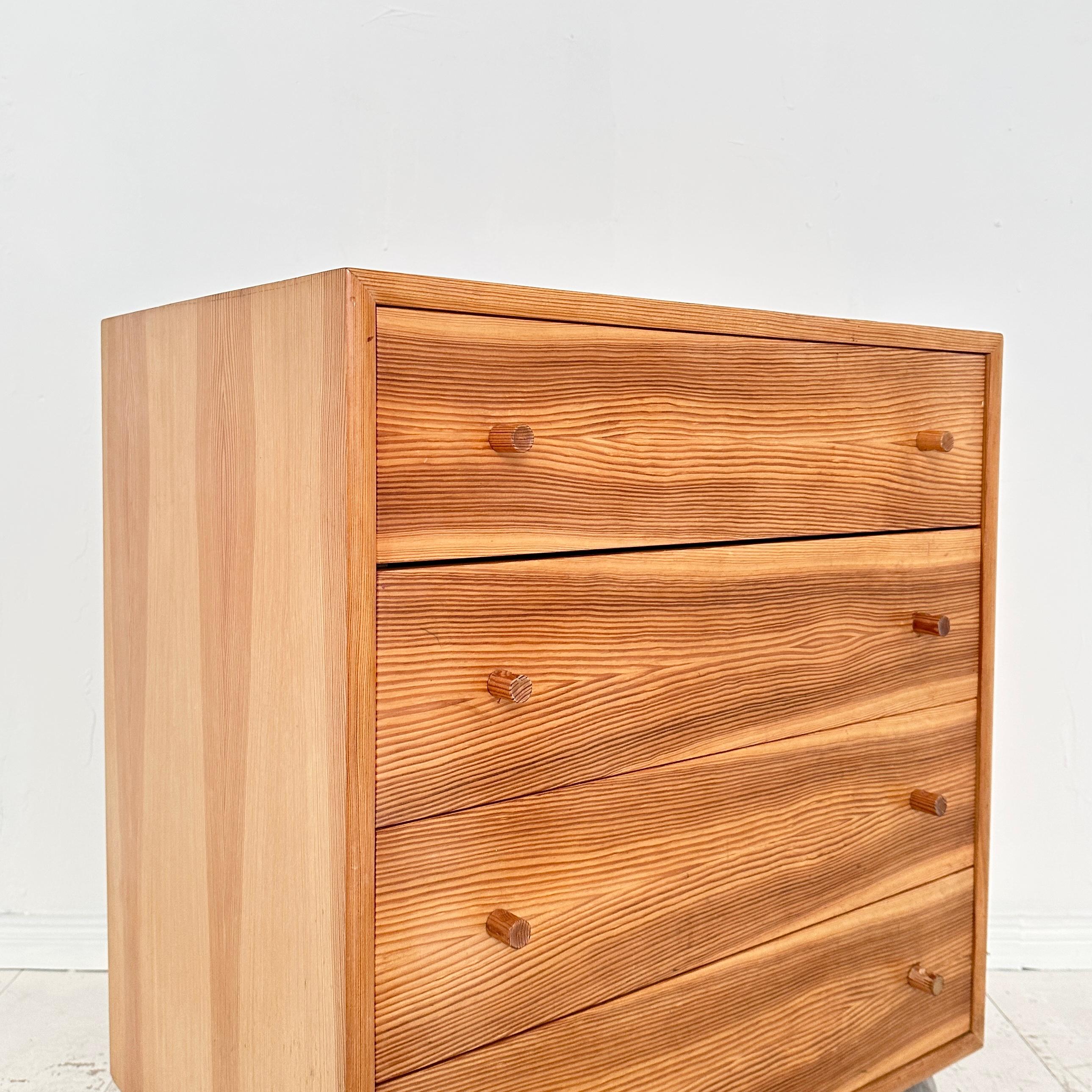 German Small Mid-Century Chest of Drawers in Spruce and Marble, 1972 For Sale