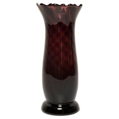 Small Midcentury Deep Red Burgundy Vase, Europe, 1960s