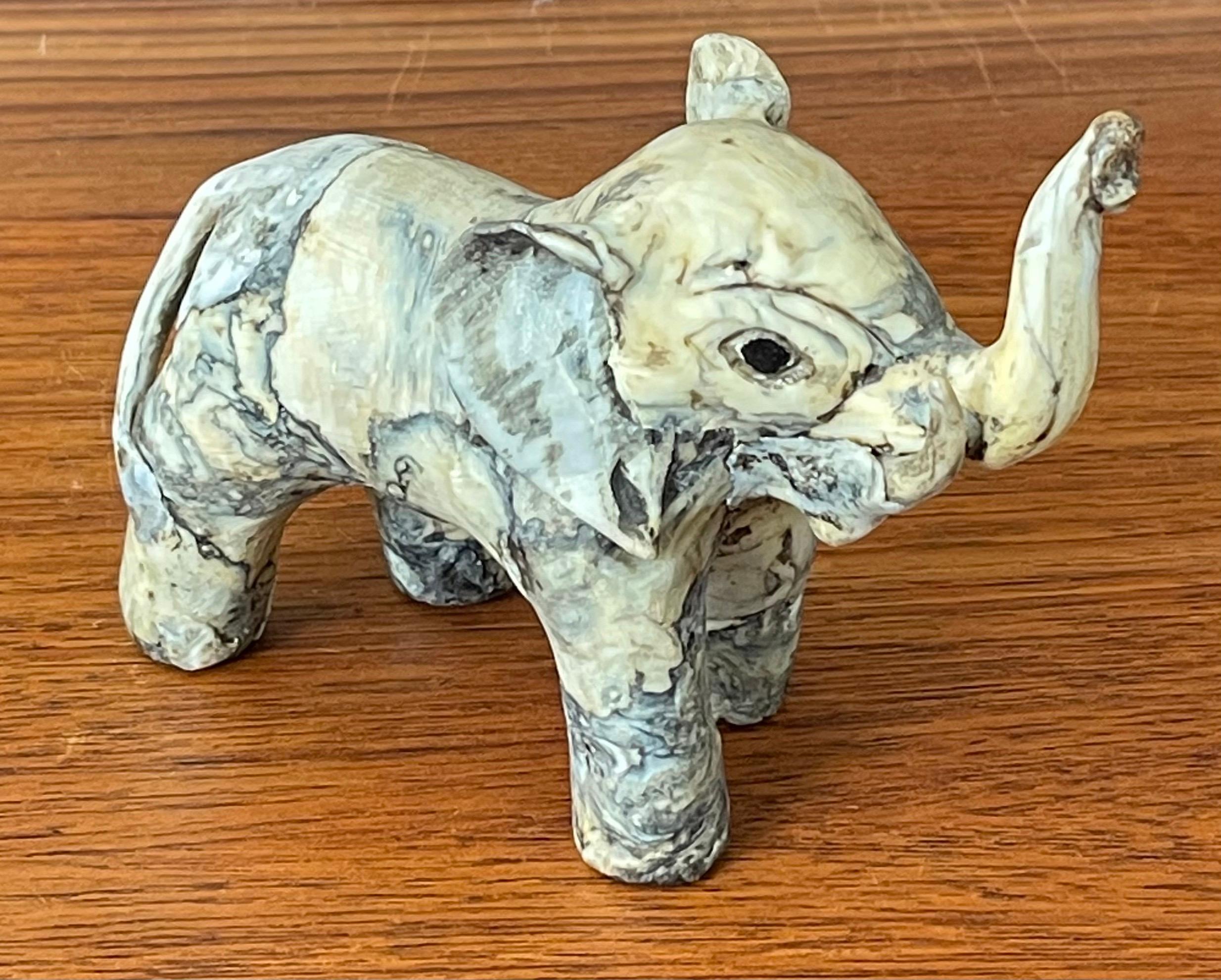 Hide Small Mid-Century Elephant Sculpture  For Sale