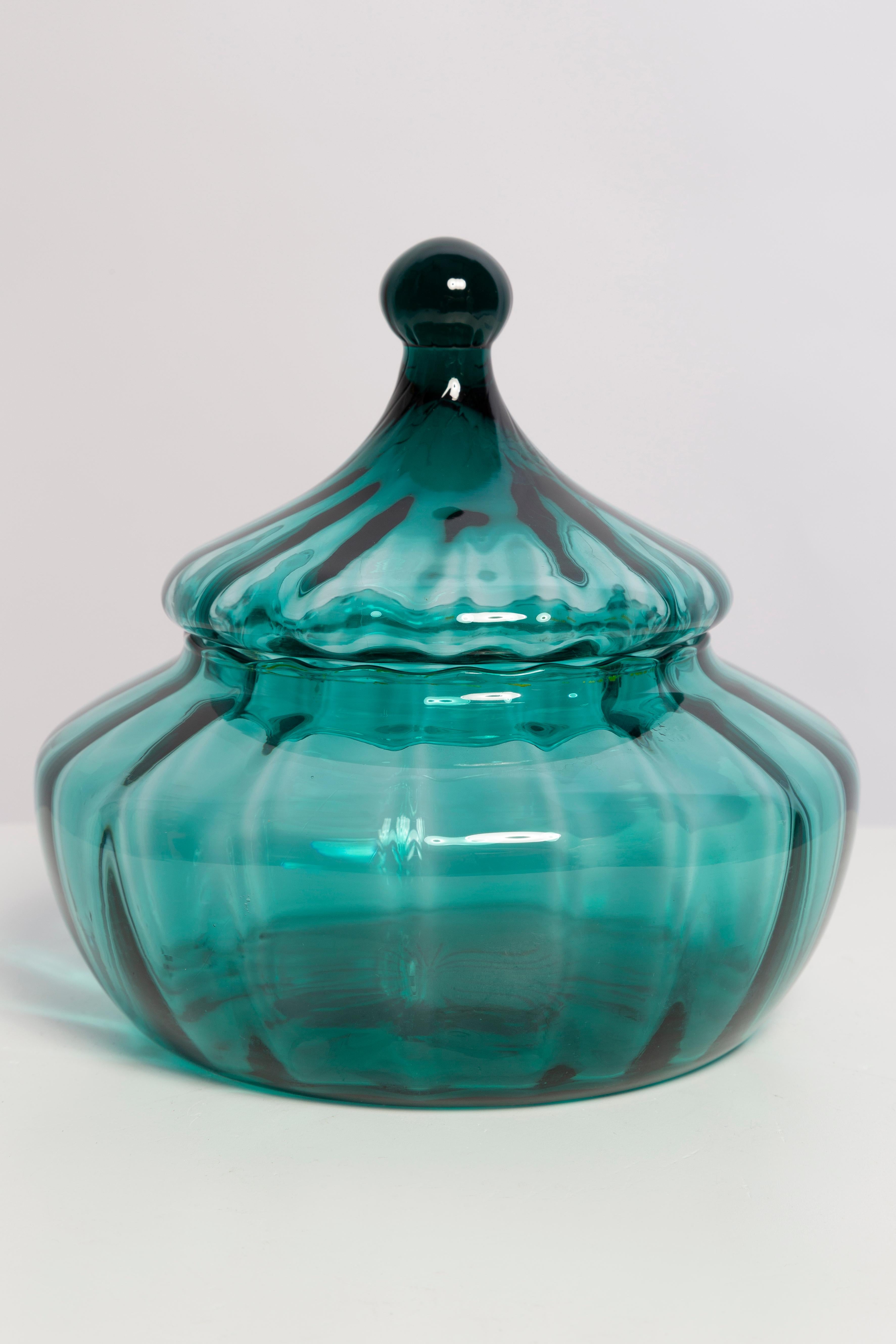 Empoli-Vase aus der Mitte des Jahrhunderts für Candy oder Jewelry Box, Italien, 1960er Jahre im Zustand „Hervorragend“ im Angebot in 05-080 Hornowek, PL