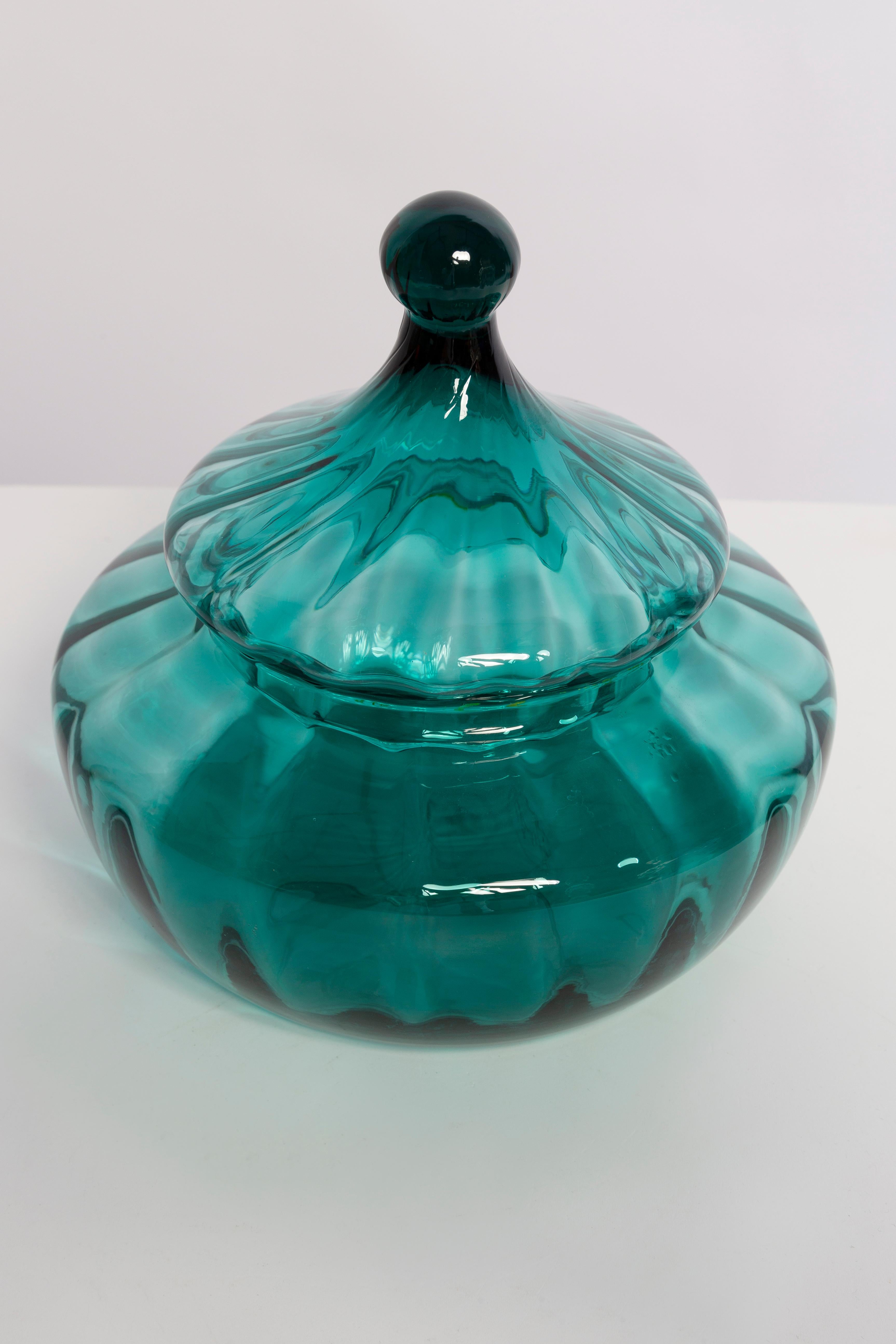Empoli-Vase aus der Mitte des Jahrhunderts für Candy oder Jewelry Box, Italien, 1960er Jahre (20. Jahrhundert) im Angebot