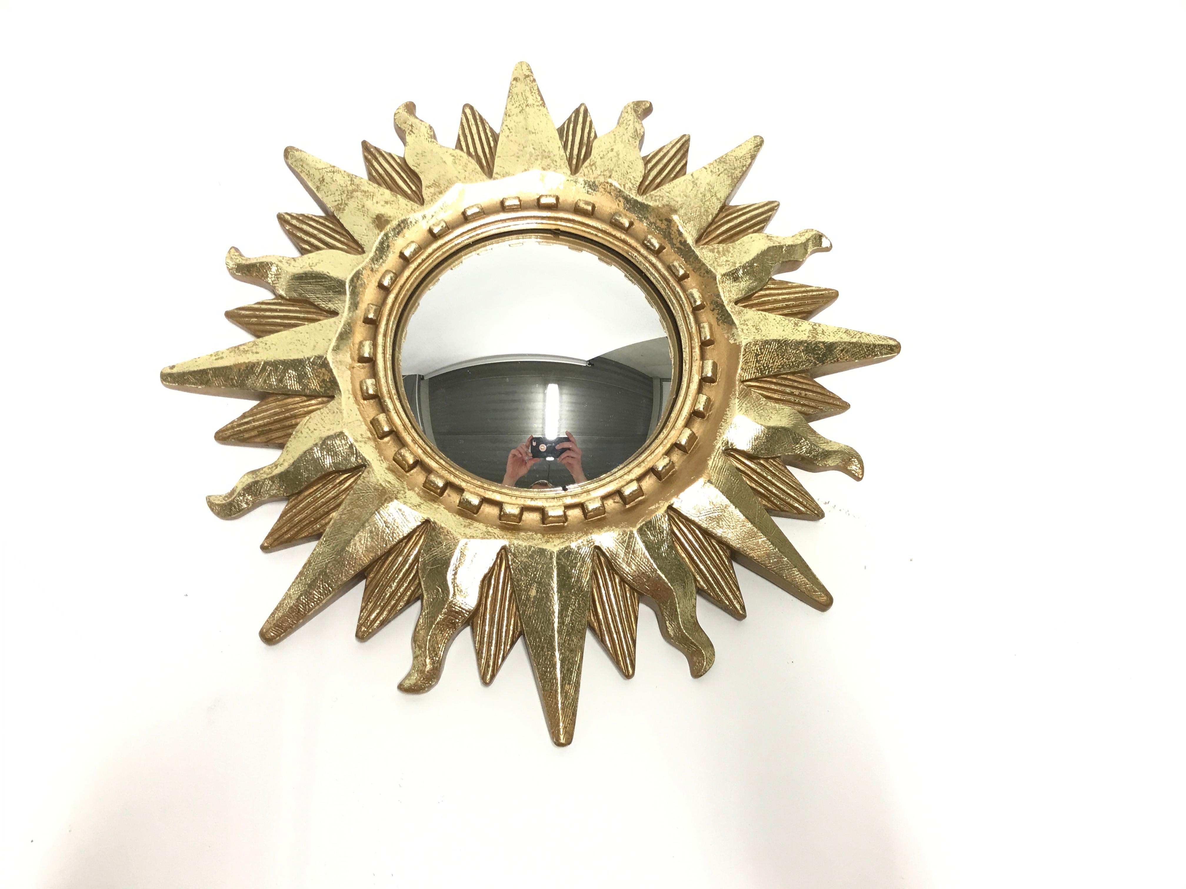 Empire Small Midcentury Golden Sunburst Mirror