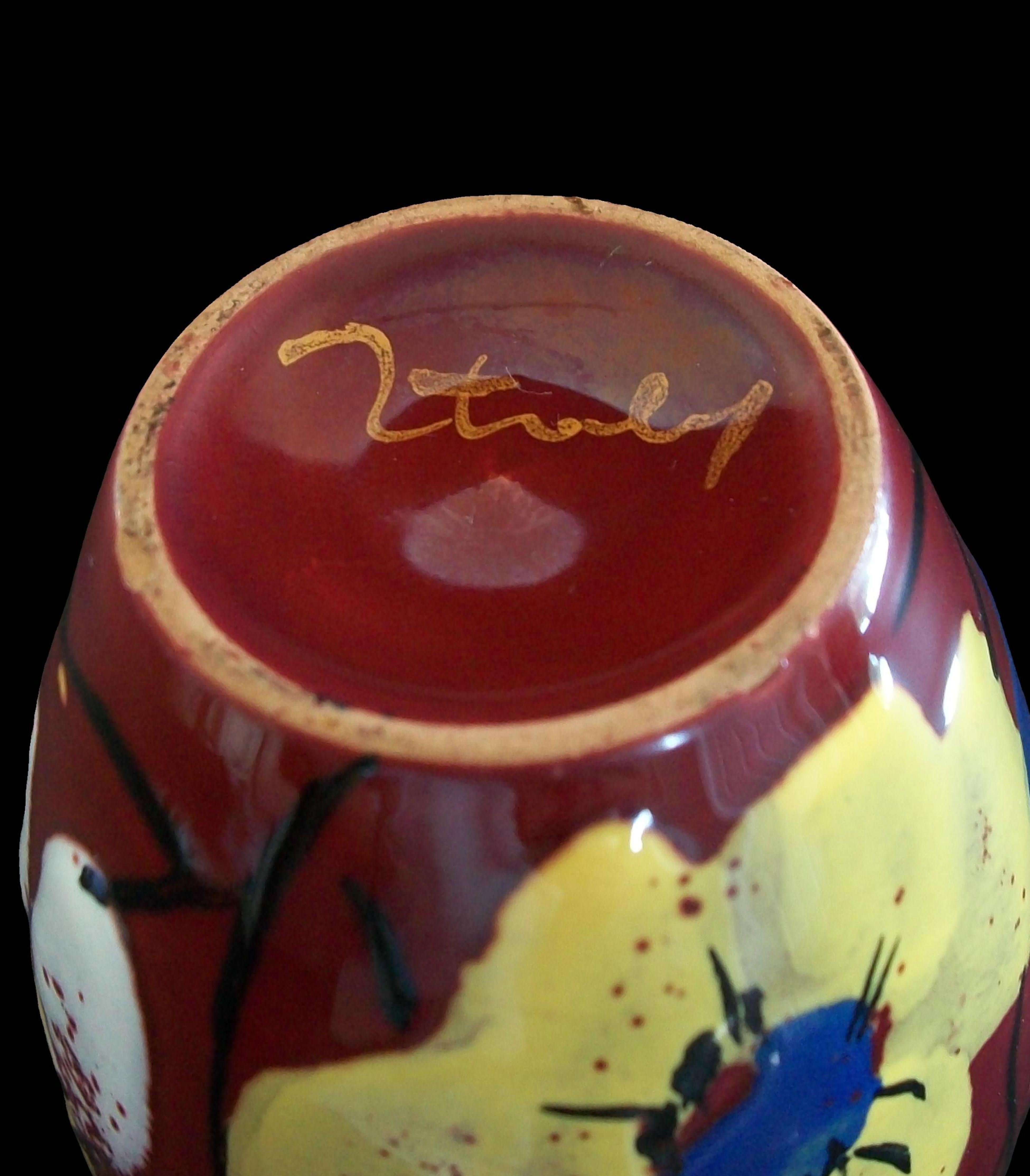 Piccolo vaso in terracotta dipinta e smaltata della metà del secolo scorso - Italia - CIRCA 1950 in vendita 5
