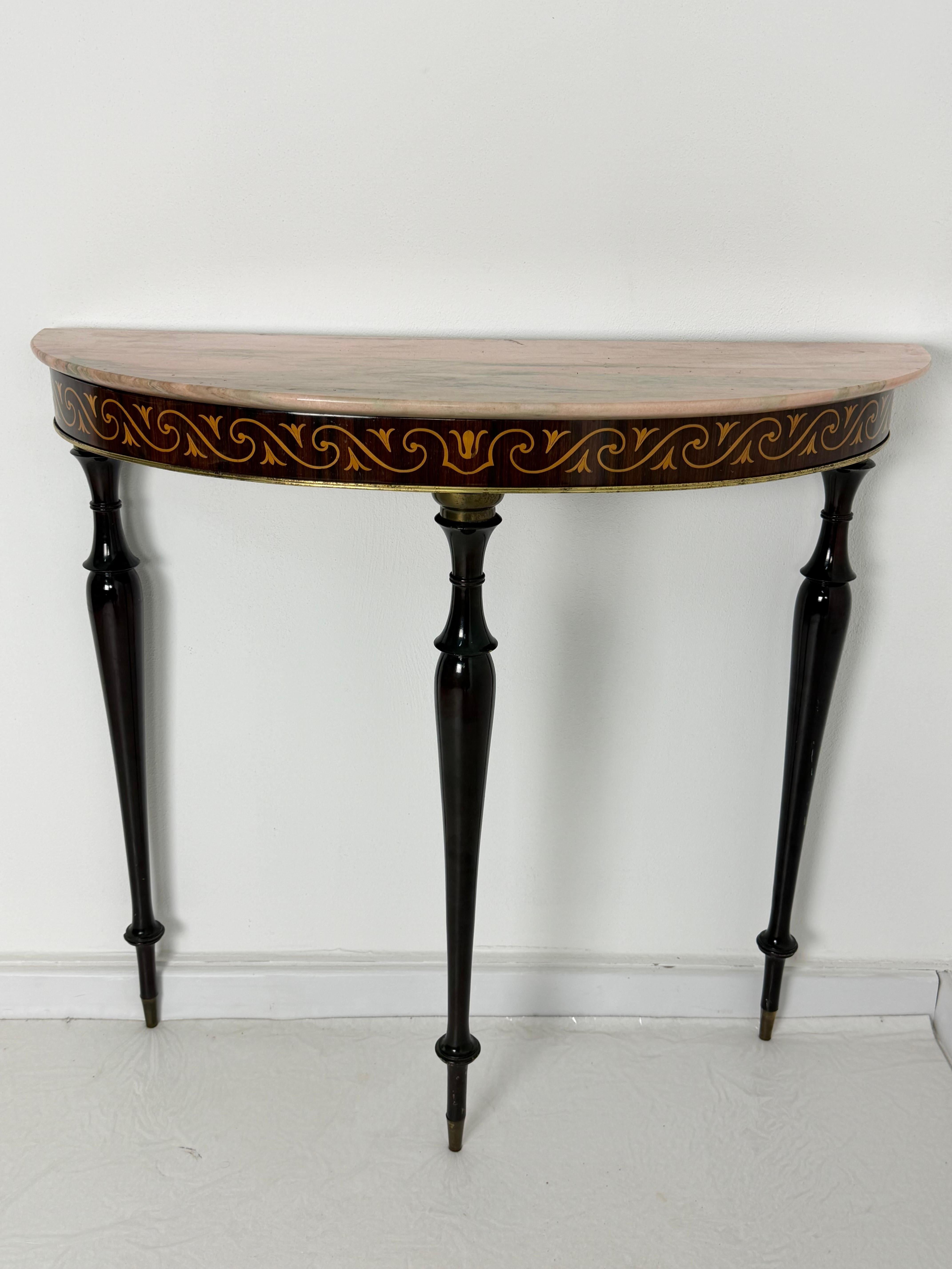 Small Mid-century Italian Console Table in the style of P. Buffa, 1950s For Sale 7