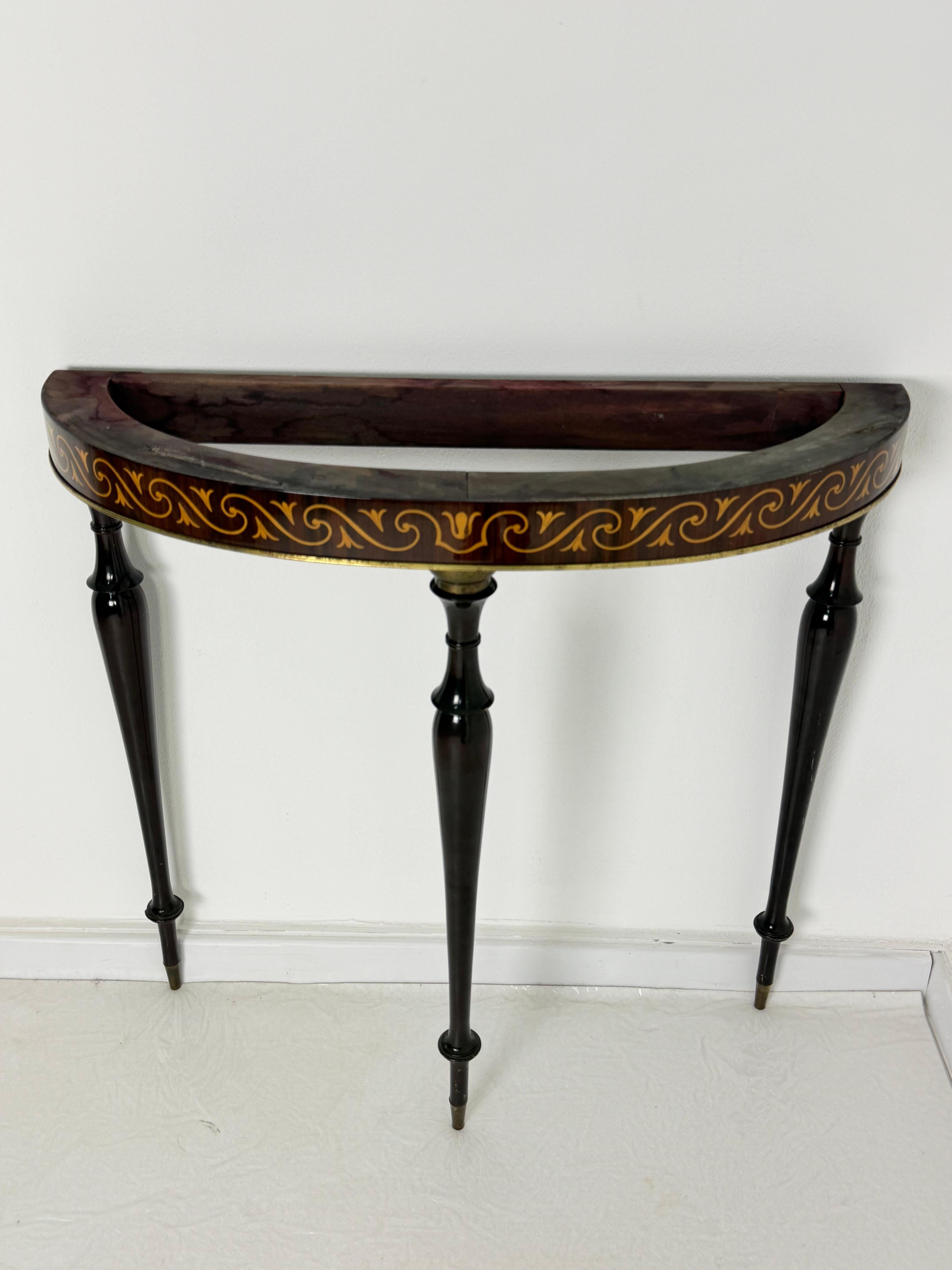 Small Mid-century Italian Console Table in the style of P. Buffa, 1950s For Sale 8