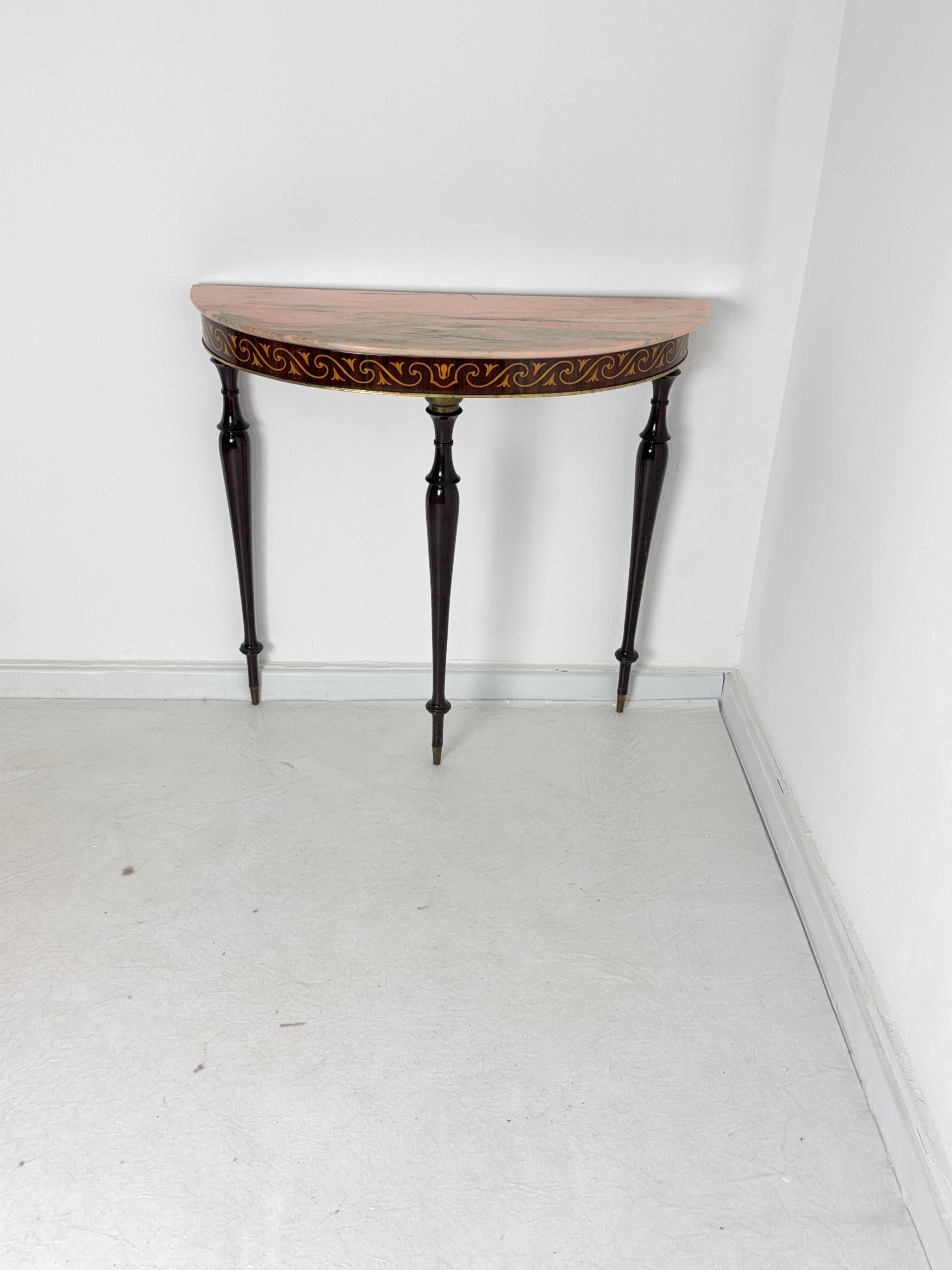 Small Mid-century Italian Console Table in the style of P. Buffa, 1950s In Good Condition For Sale In Palermo, IT