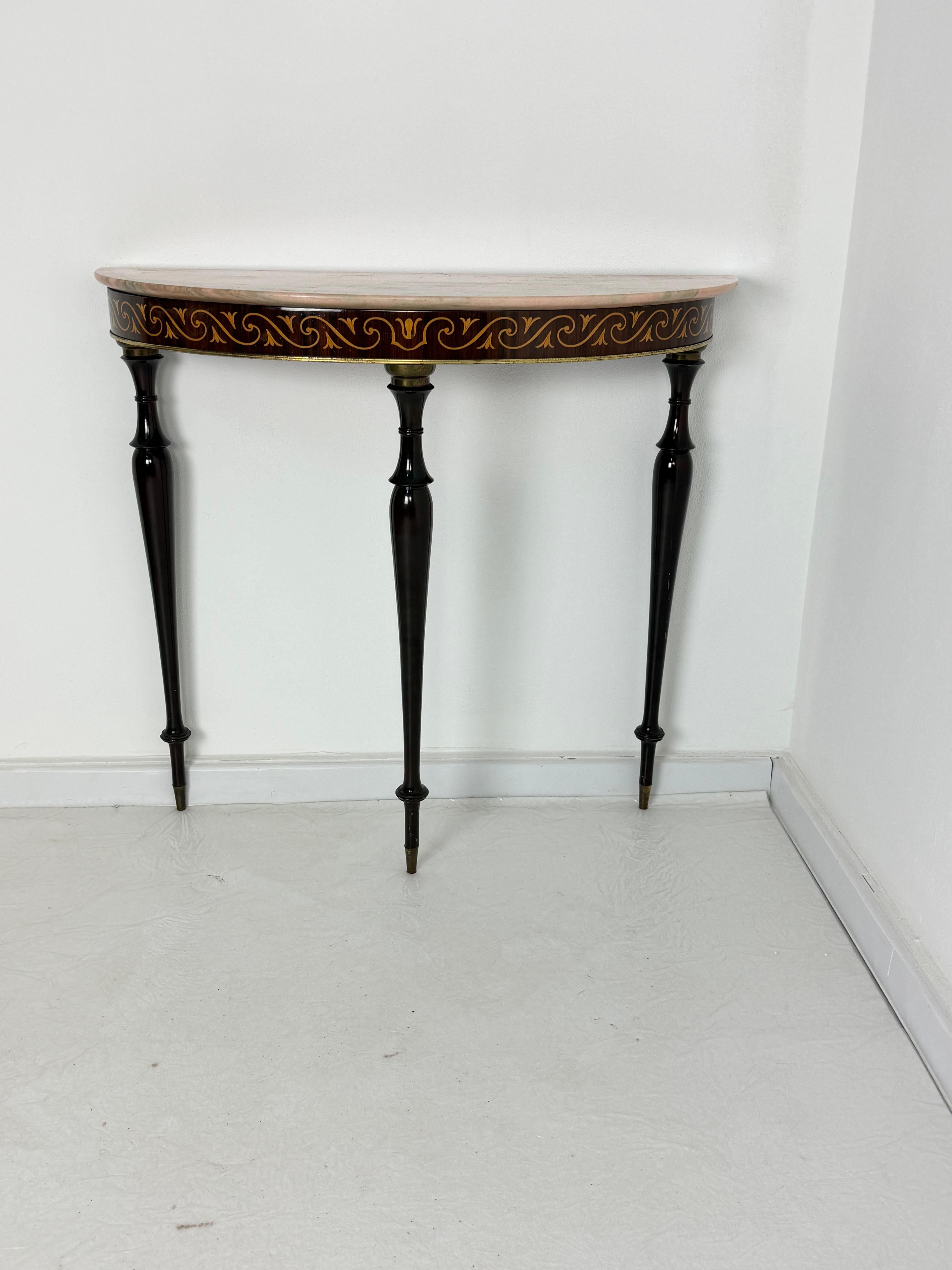 Small Mid-century Italian Console Table in the style of P. Buffa, 1950s For Sale 1