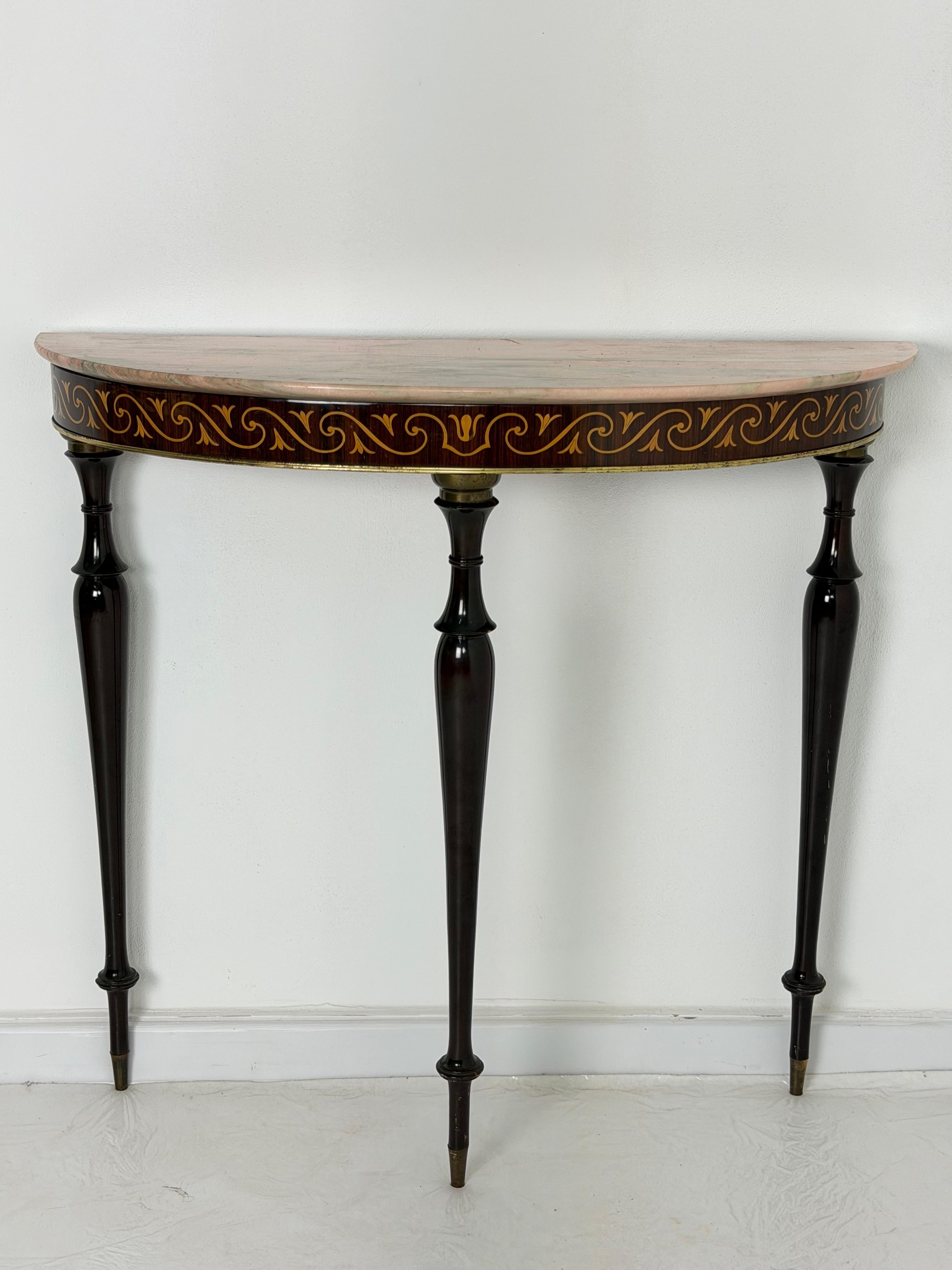 Small Mid-century Italian Console Table in the style of P. Buffa, 1950s For Sale 3