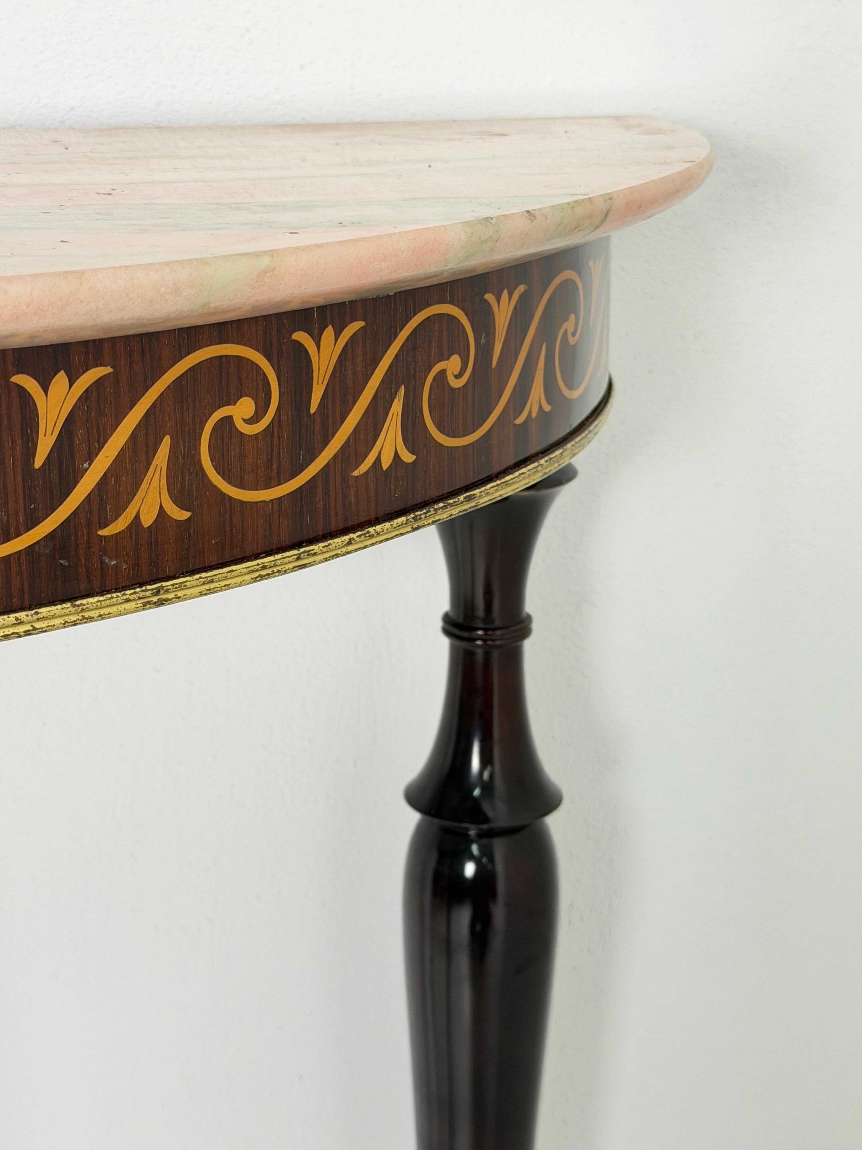 Small Mid-century Italian Console Table in the style of P. Buffa, 1950s For Sale 4