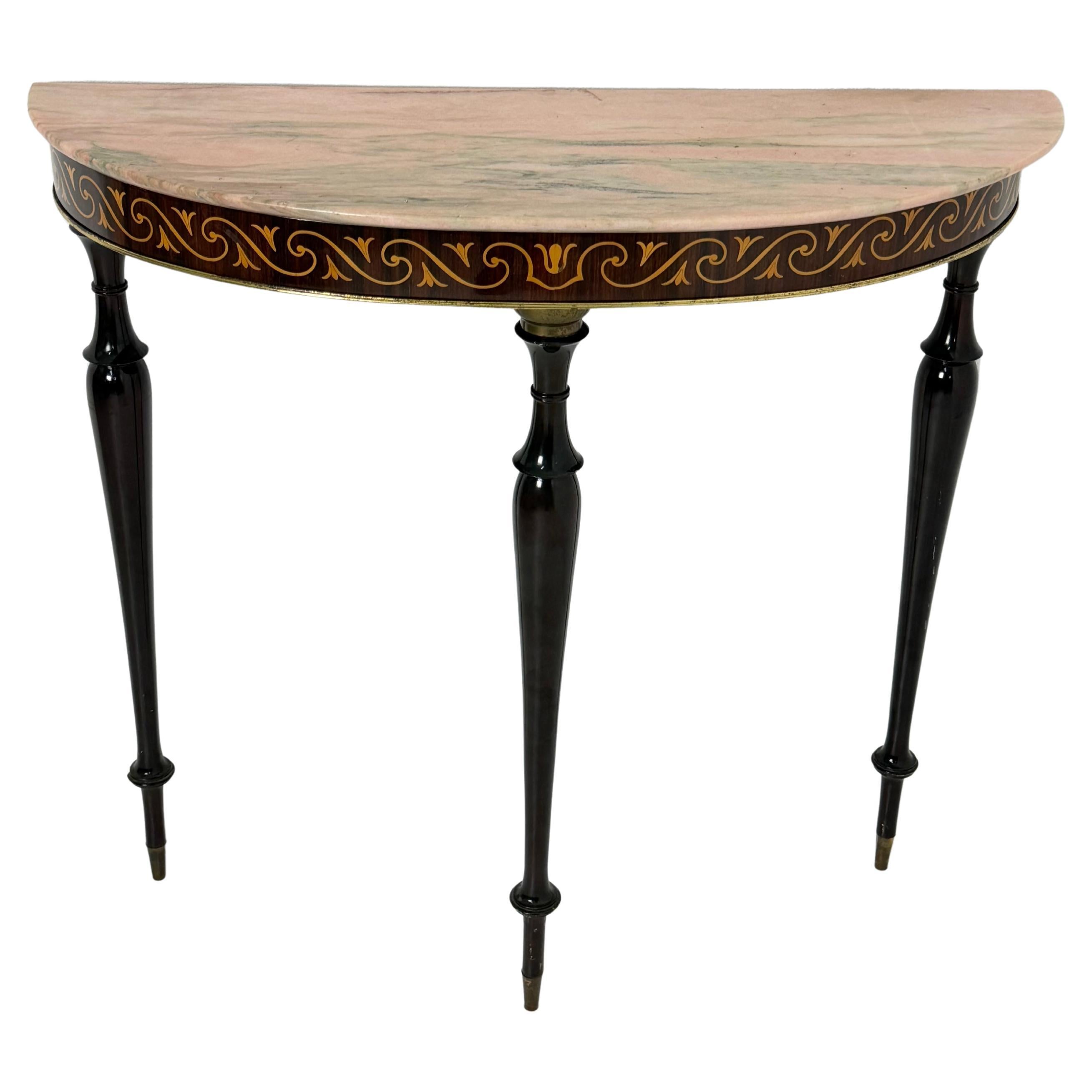 Small Mid-century Italian Console Table in the style of P. Buffa, 1950s For Sale