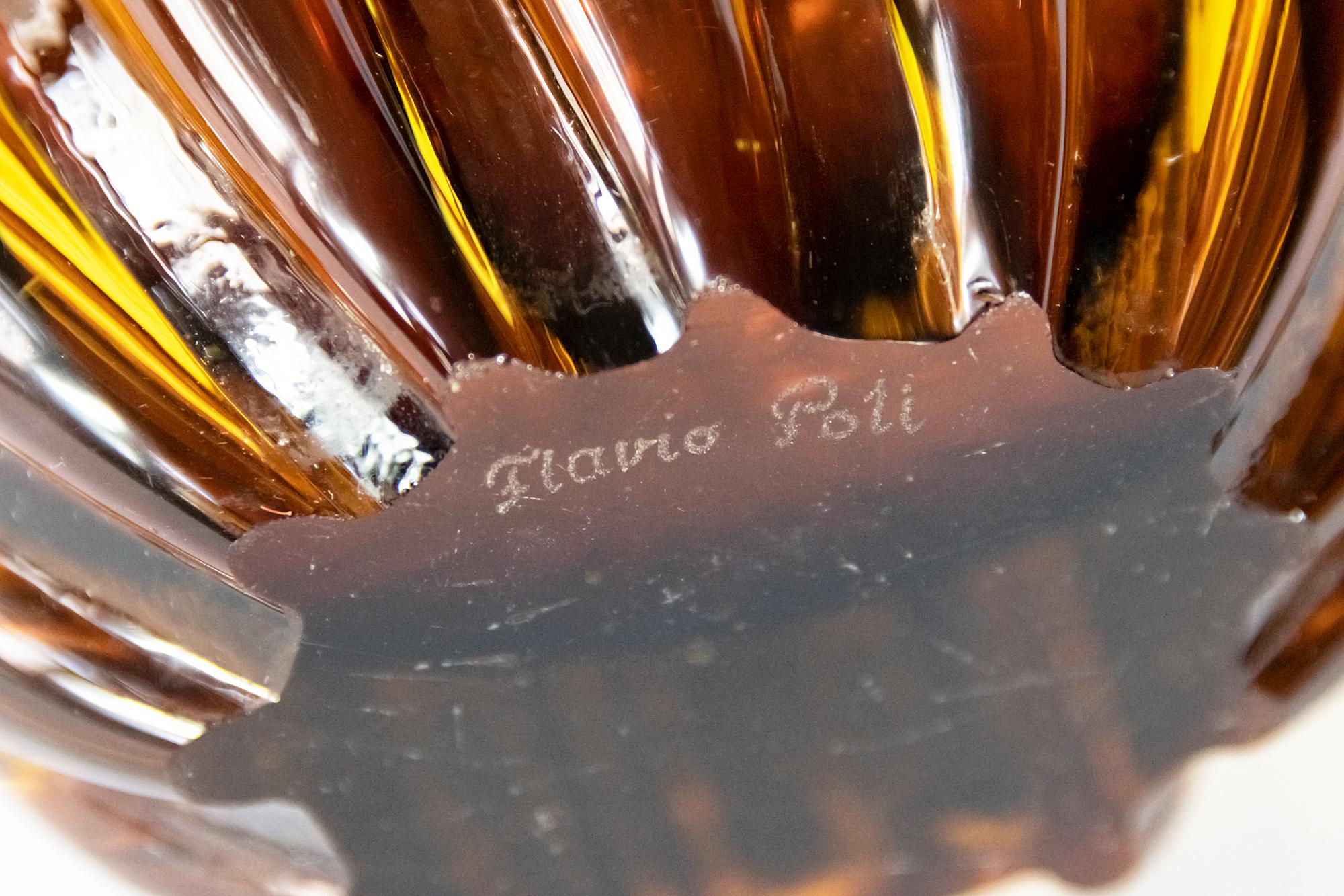 20th Century Small Mid-Century Italian Murano Glass Vase by Flavio Poli For Sale